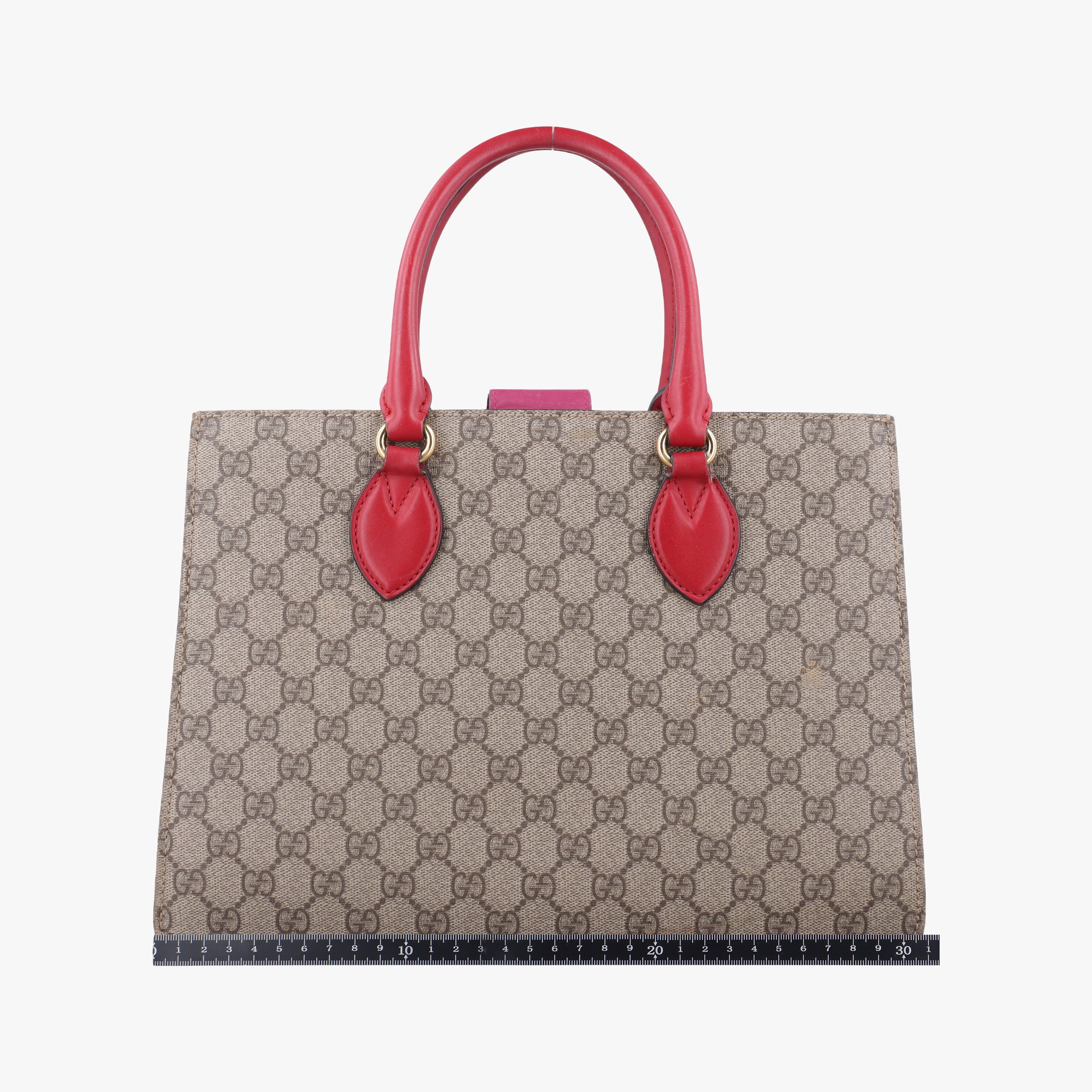 Pre-owned Gucci GG SUPREME Beige×Pink×Red PVC coated canvas×Leather 409531 shoulderbag | stylenewstar