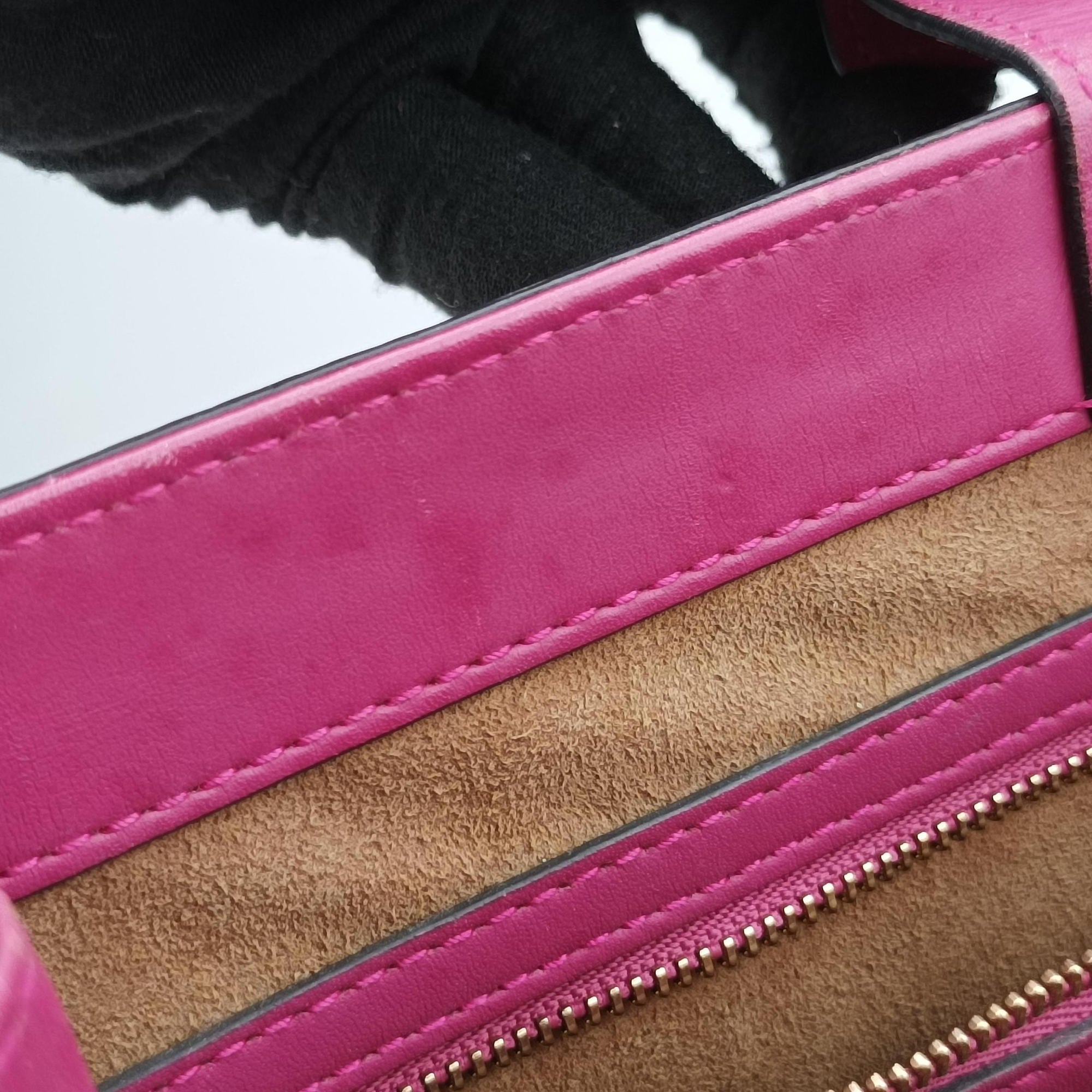 Pre-owned Gucci GG SUPREME Beige×Pink×Red PVC coated canvas×Leather 409531 shoulderbag | stylenewstar