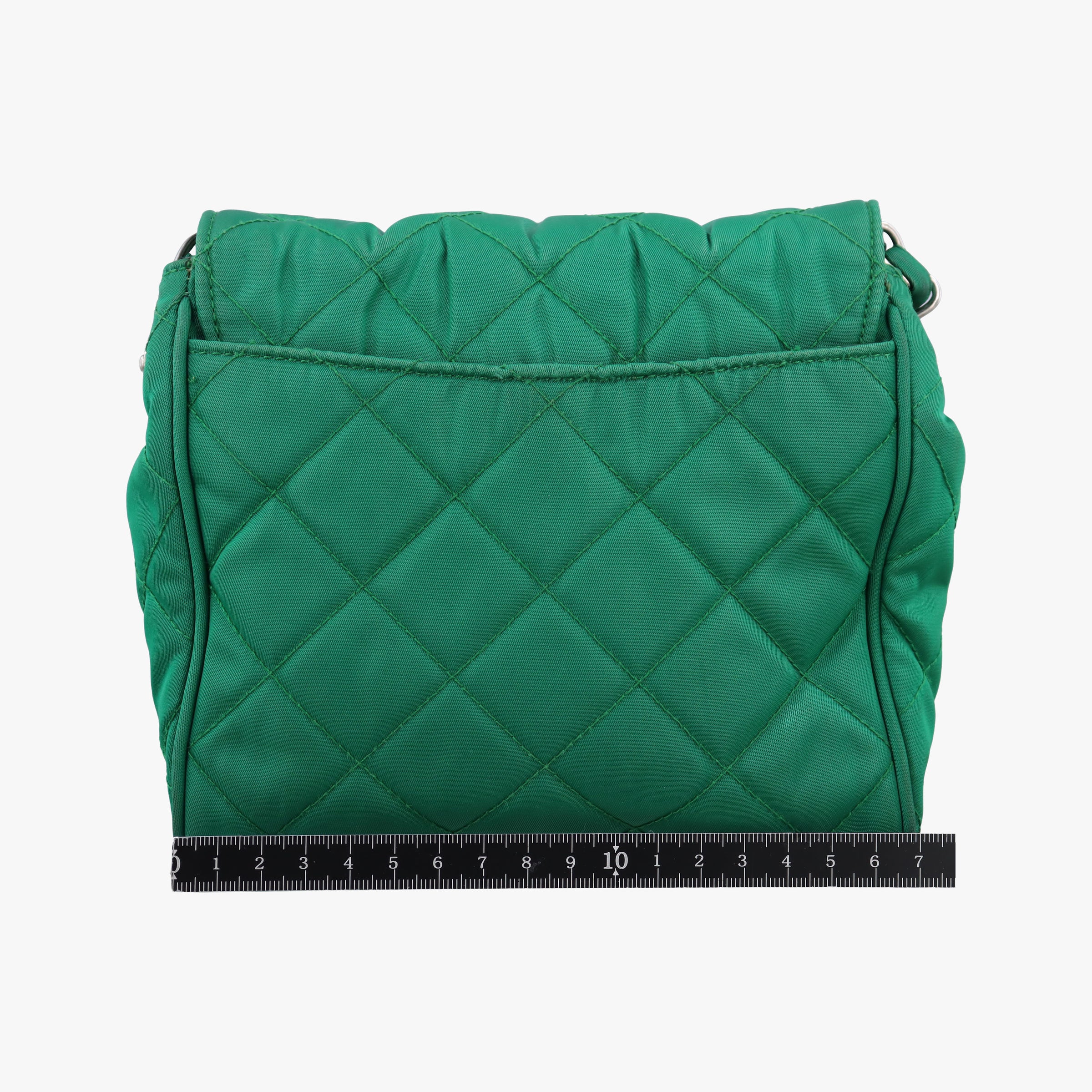 Pre-owned Prada Tessuto Nylon Quilted Impuntu Flap Green nylon  shoulderbag | stylenewstar
