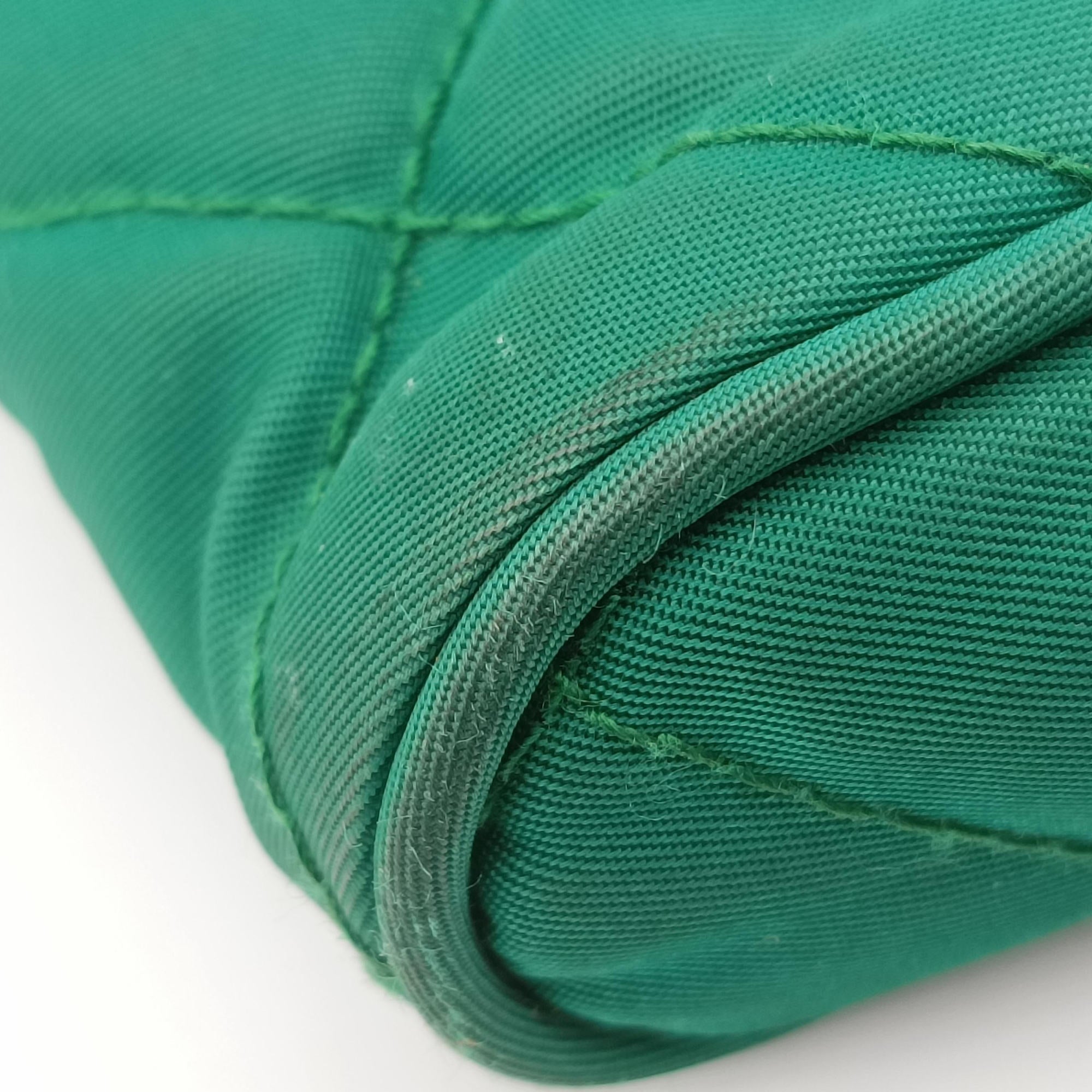 Pre-owned Prada Tessuto Nylon Quilted Impuntu Flap Green nylon  shoulderbag | stylenewstar