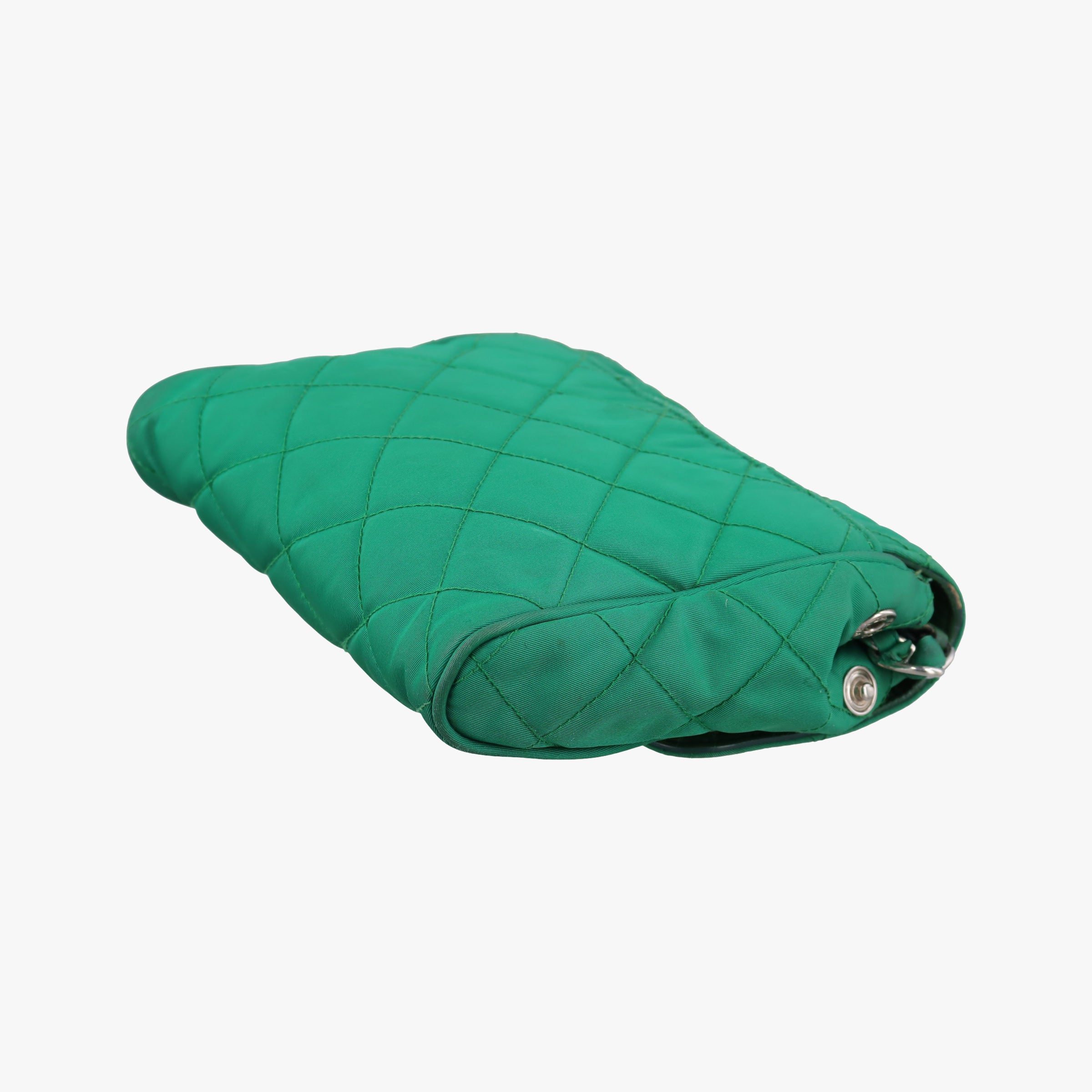 Pre-owned Prada Tessuto Nylon Quilted Impuntu Flap Green nylon  shoulderbag | stylenewstar