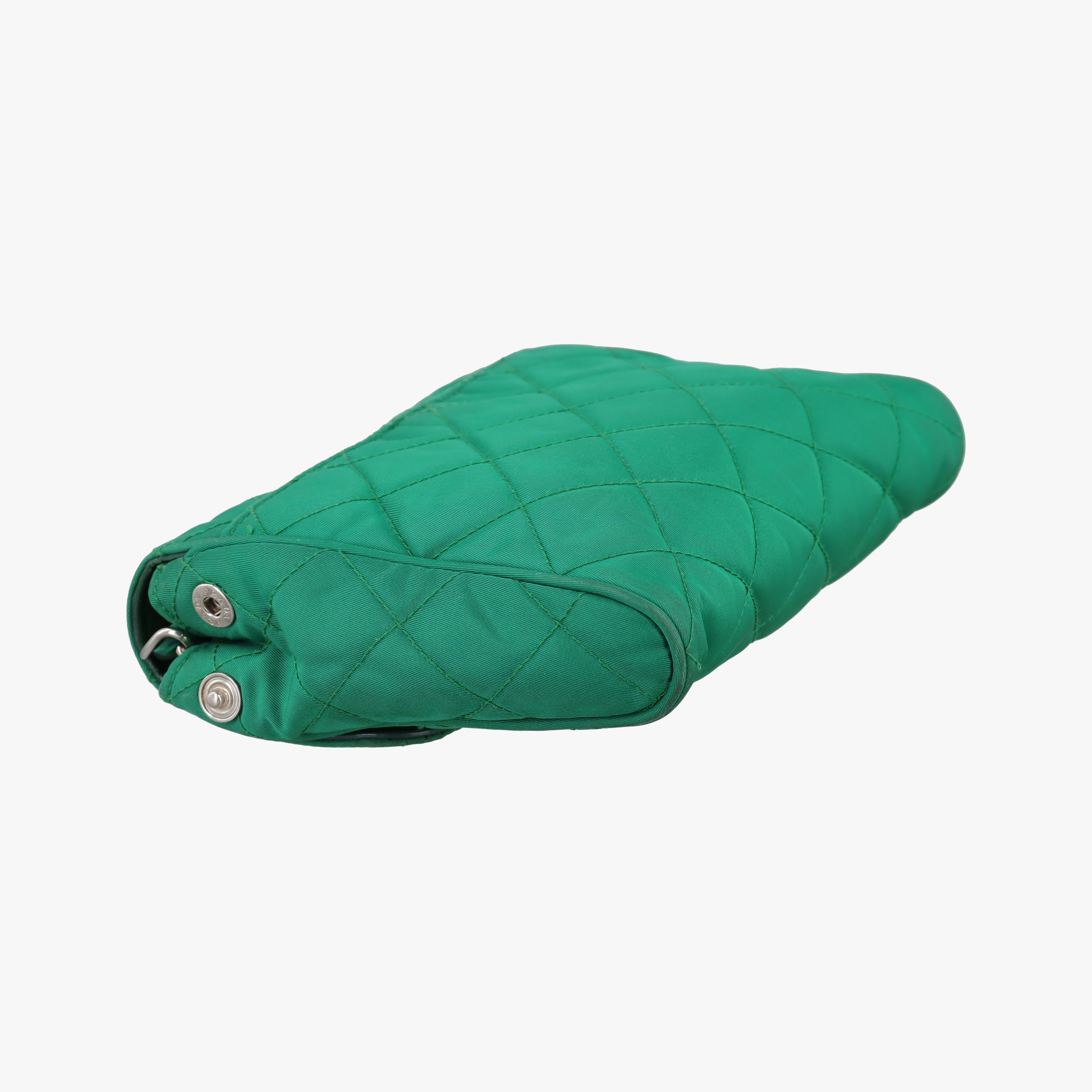 Pre-owned Prada Tessuto Nylon Quilted Impuntu Flap Green nylon  shoulderbag | stylenewstar