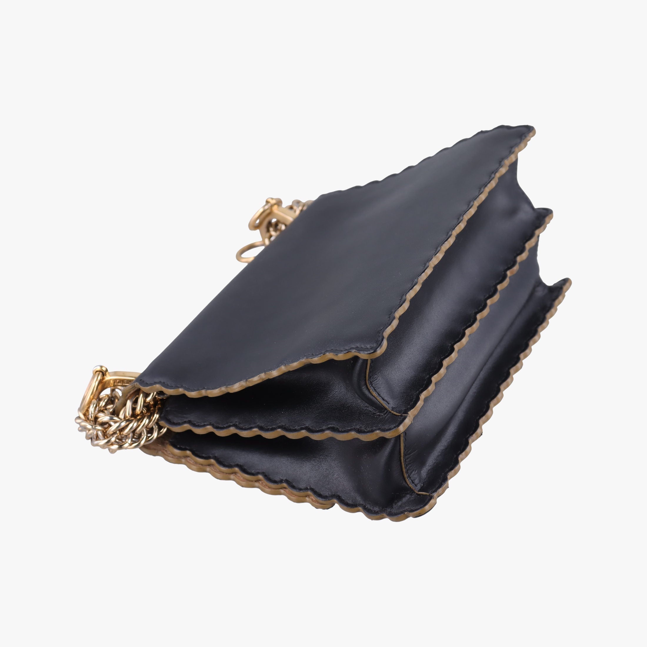 Secondhand Fendi studded Kan I Black Leather 8M0381 shoulderbag | stylenewstar