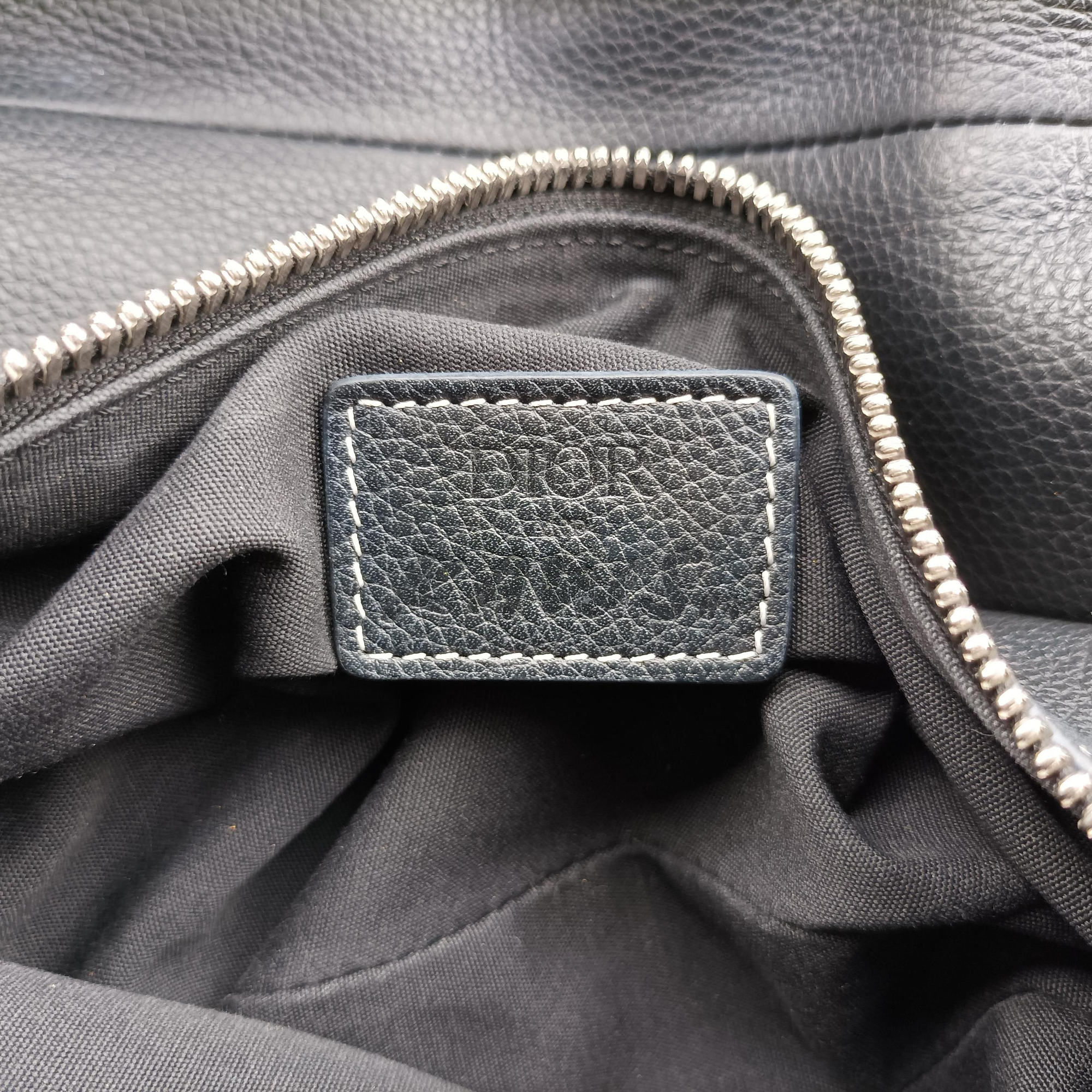 Pre-owned Christian Dior saddle bee Black Leather  crossbodybag | stylenewstar
