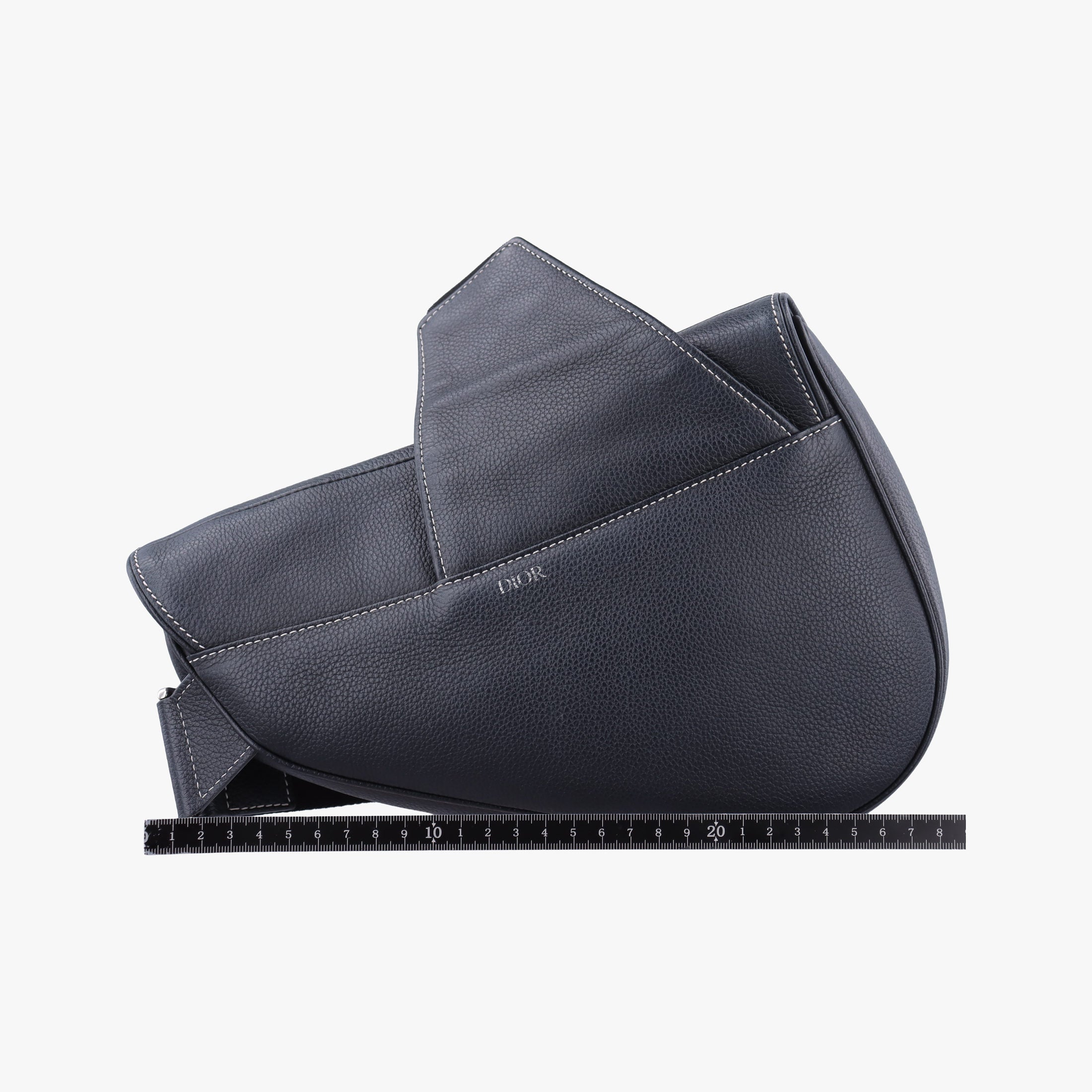 Pre-owned Christian Dior saddle bee Black Leather  crossbodybag | stylenewstar
