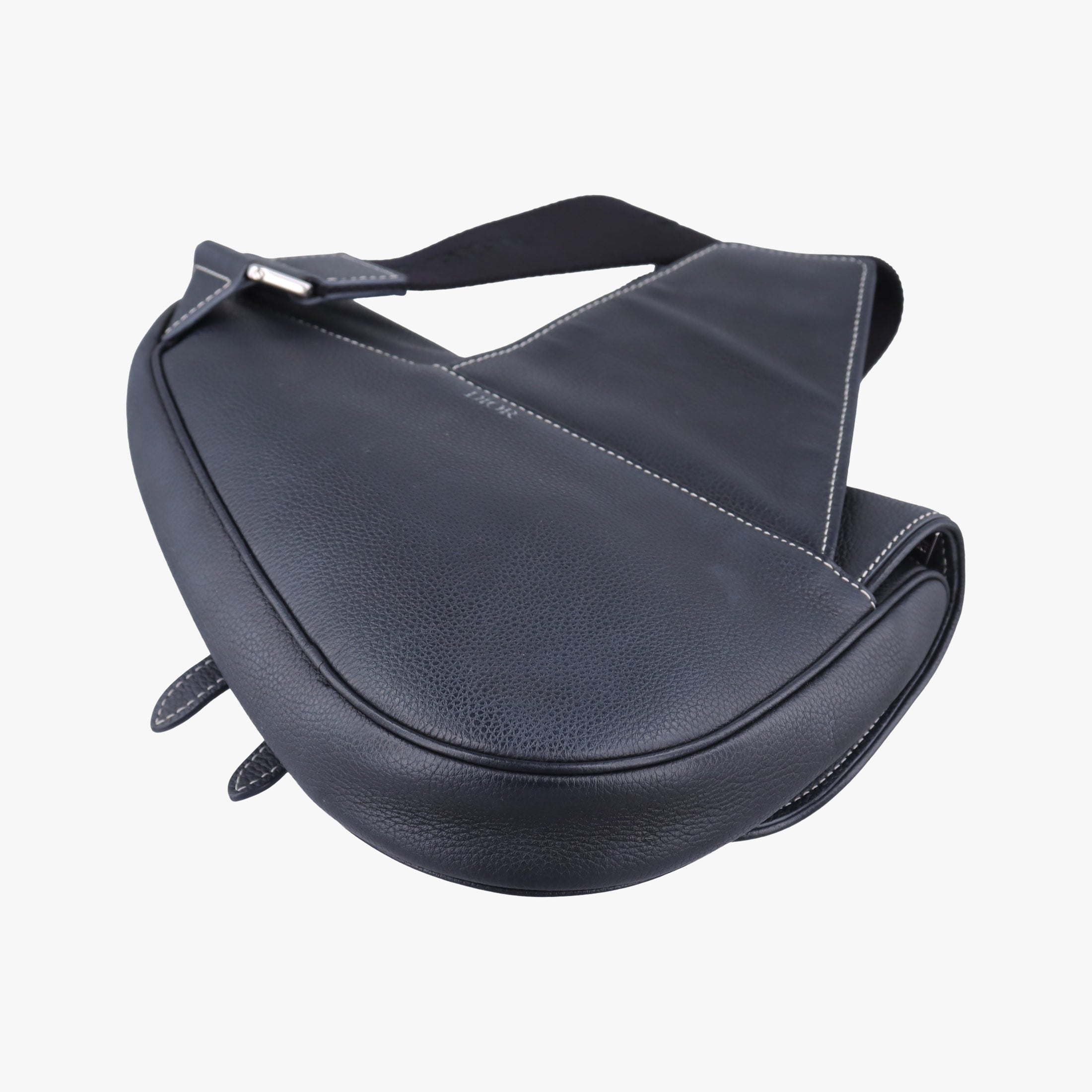 Pre-owned Christian Dior saddle bee Black Leather  crossbodybag | stylenewstar