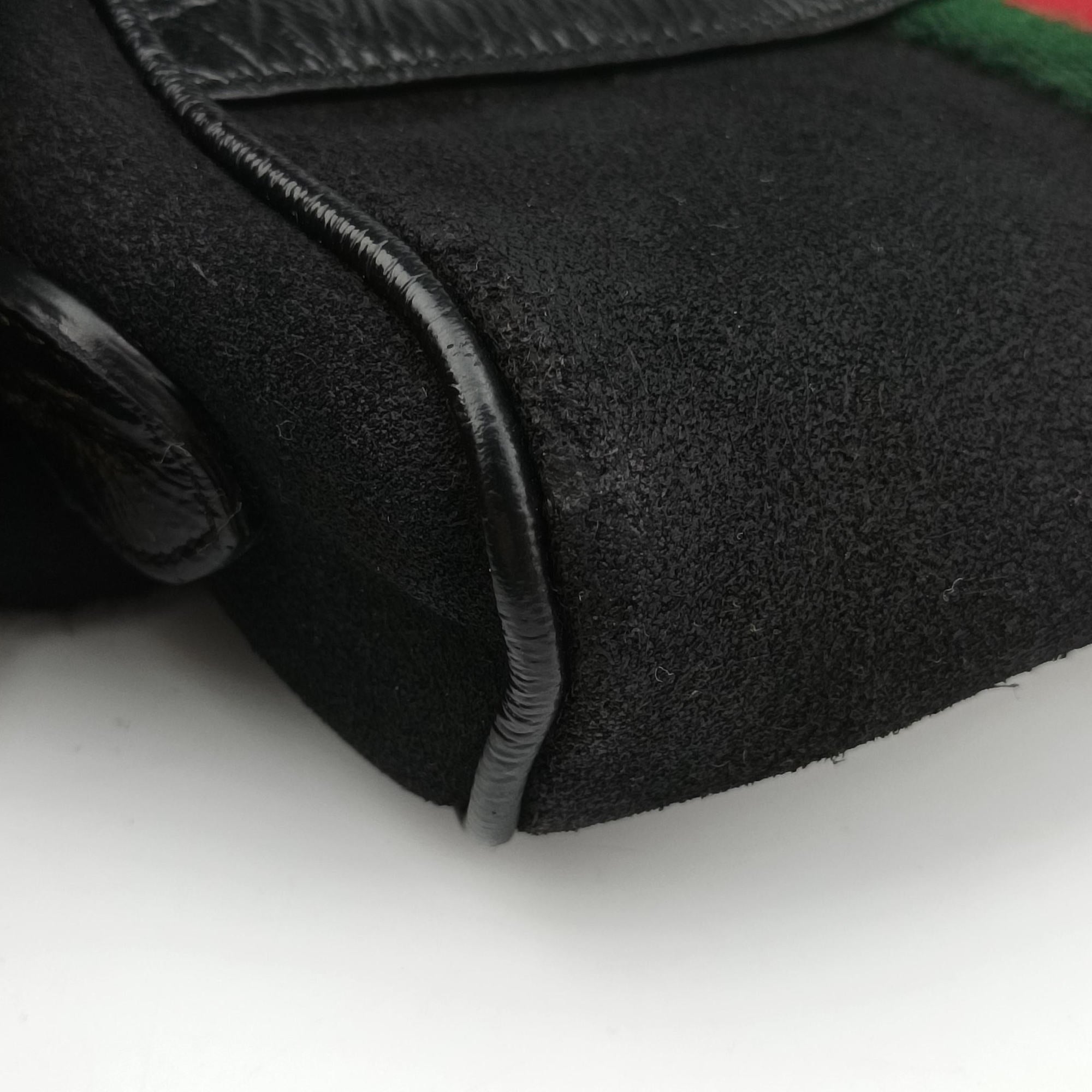 Pre-owned Gucci Ophidia Black Suede×leather 517350 shoulderbag | stylenewstar