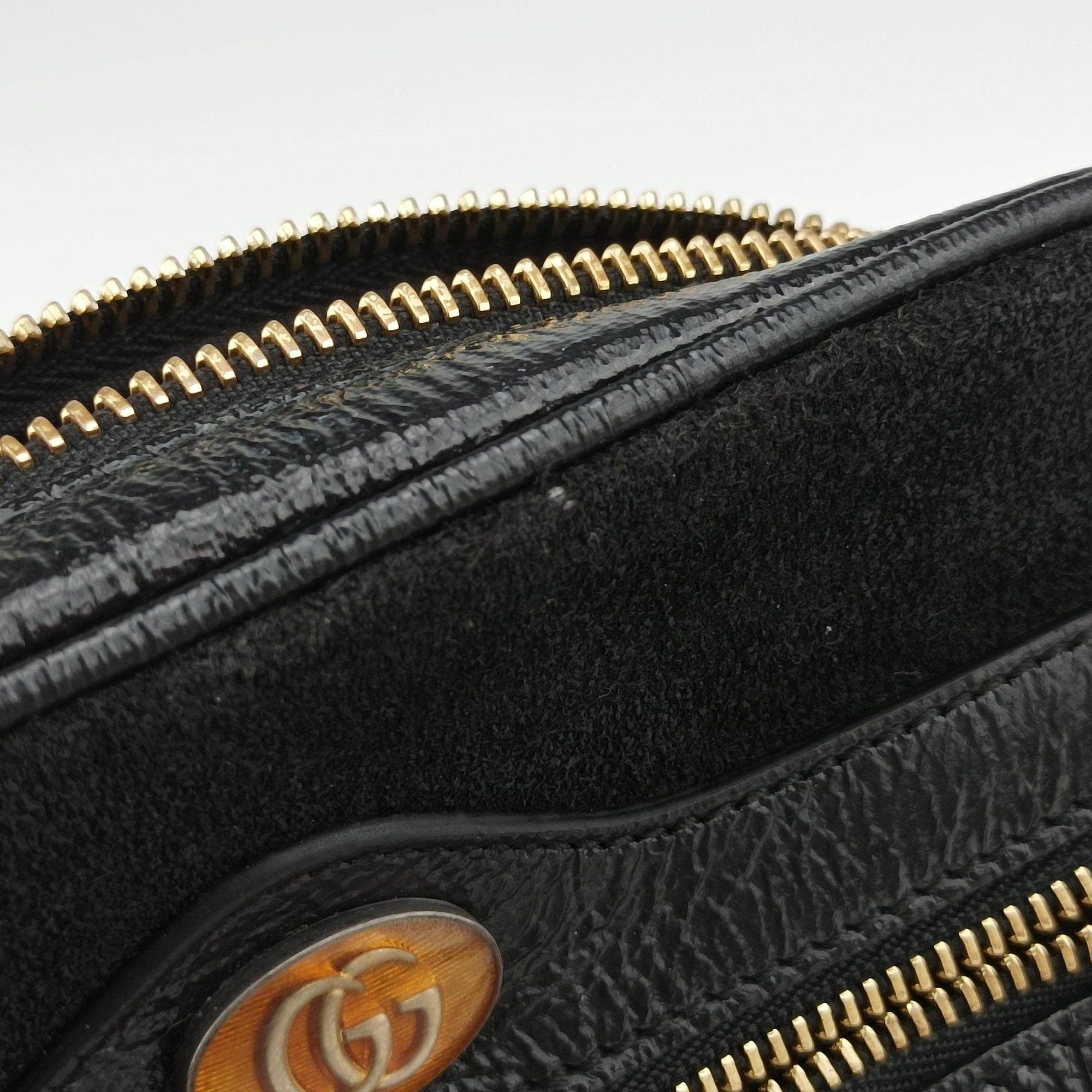 Pre-owned Gucci Ophidia Black Suede×leather 517350 shoulderbag | stylenewstar