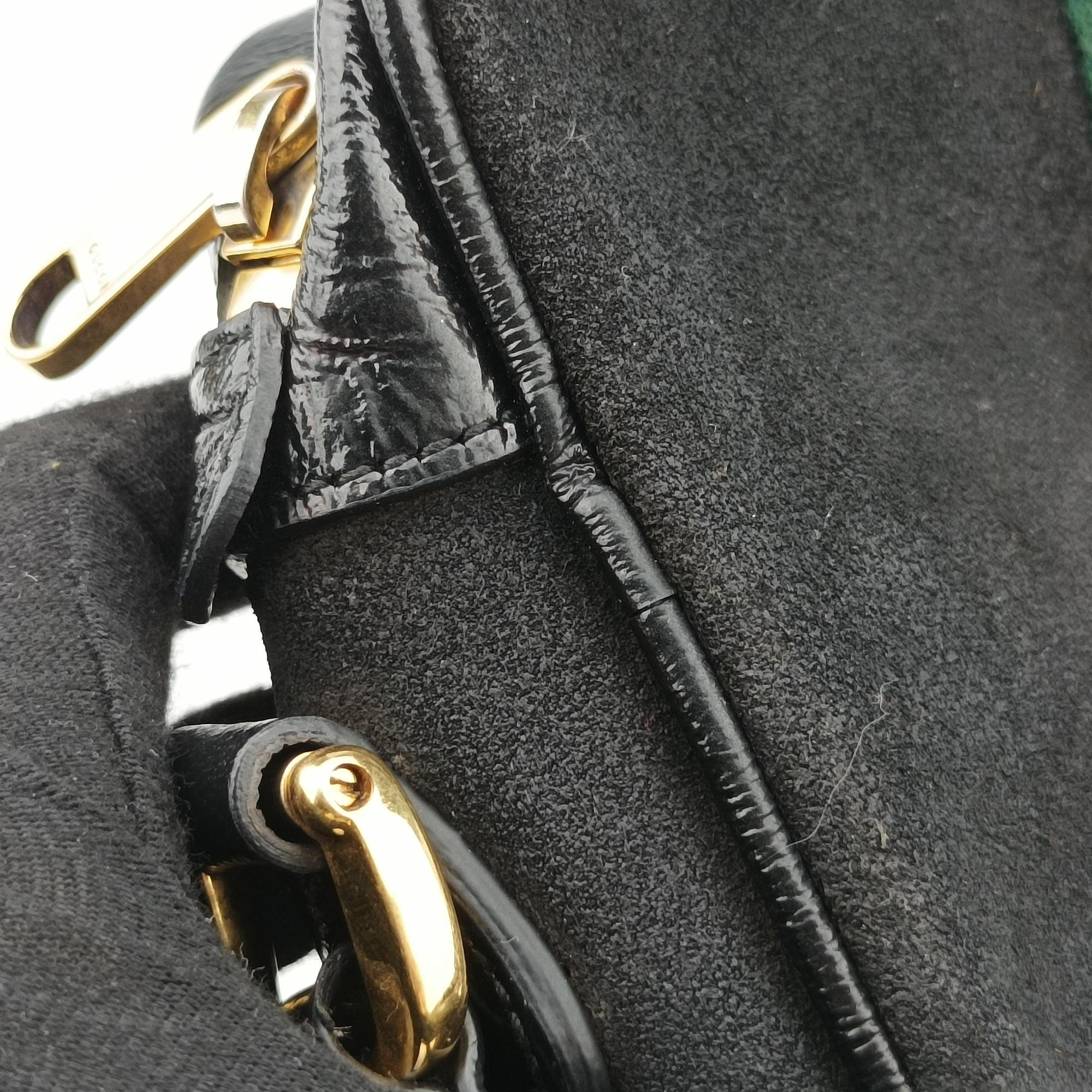 Pre-owned Gucci Ophidia Black Suede×leather 517350 shoulderbag | stylenewstar