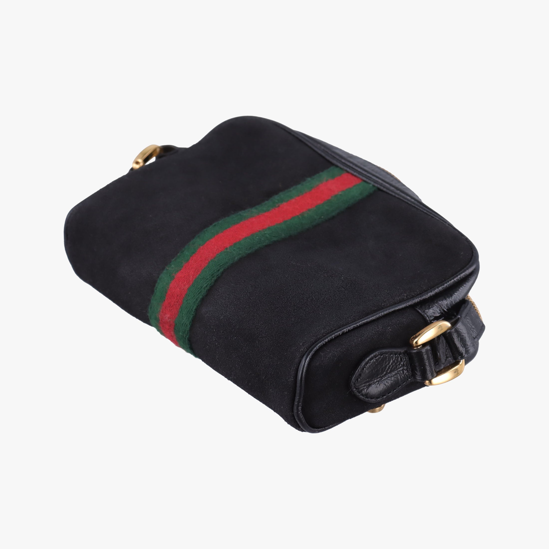 Pre-owned Gucci Ophidia Black Suede×leather 517350 shoulderbag | stylenewstar