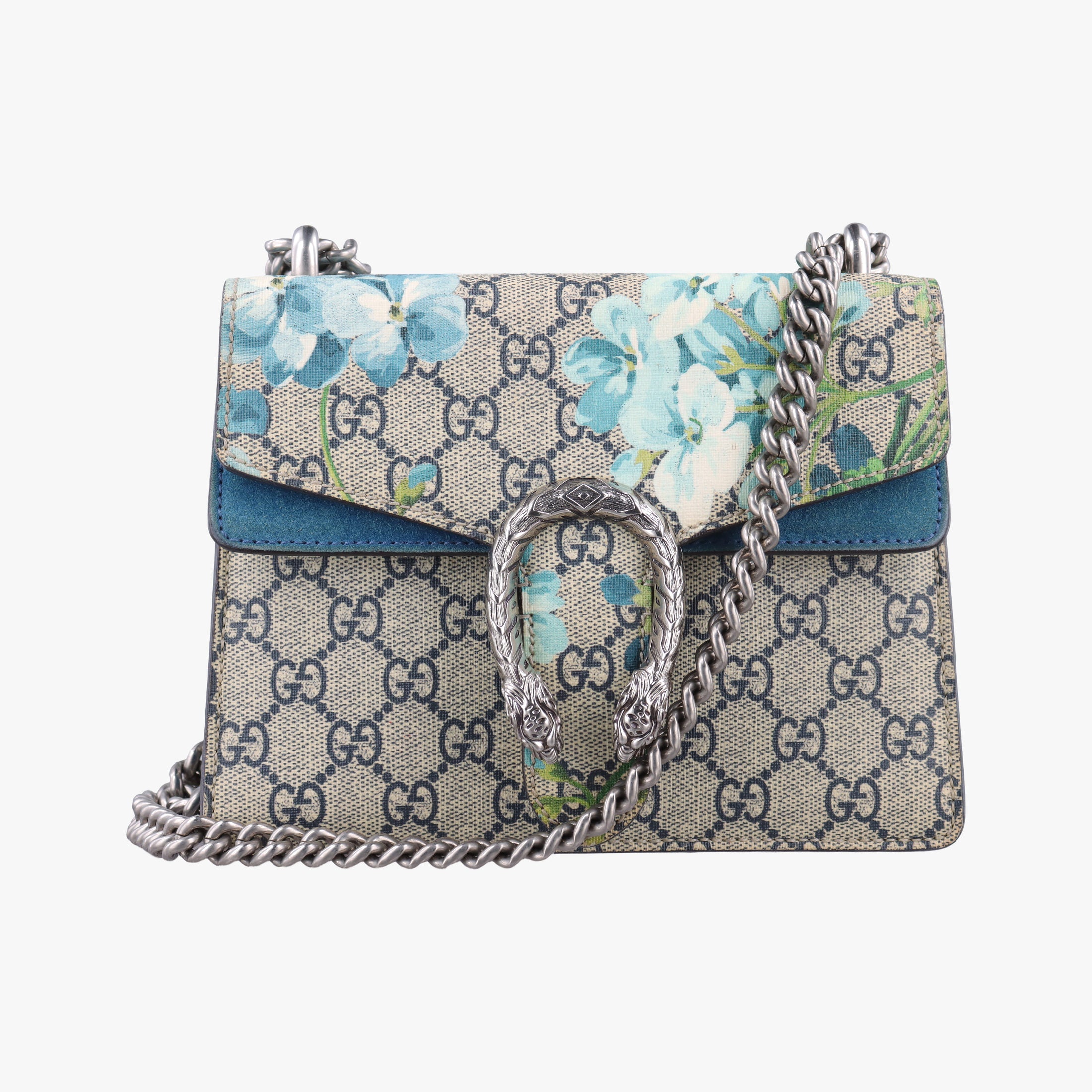 Pre-owned Gucci Dionysus Beige×blue×Multicolour PVC coated canvas × suede 421970 shoulderbag | stylenewstar