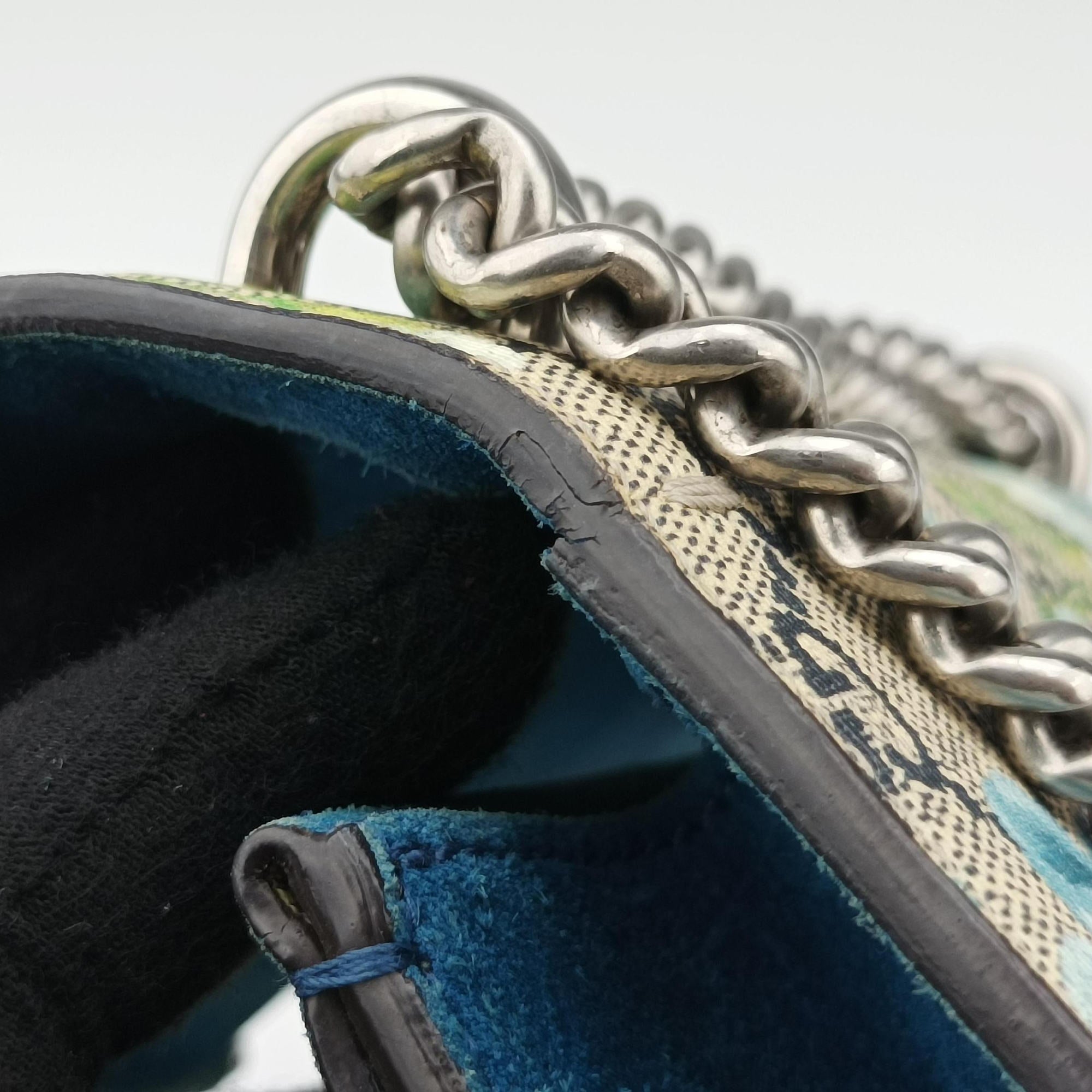 Pre-owned Gucci Dionysus Beige×blue×Multicolour PVC coated canvas × suede 421970 shoulderbag | stylenewstar