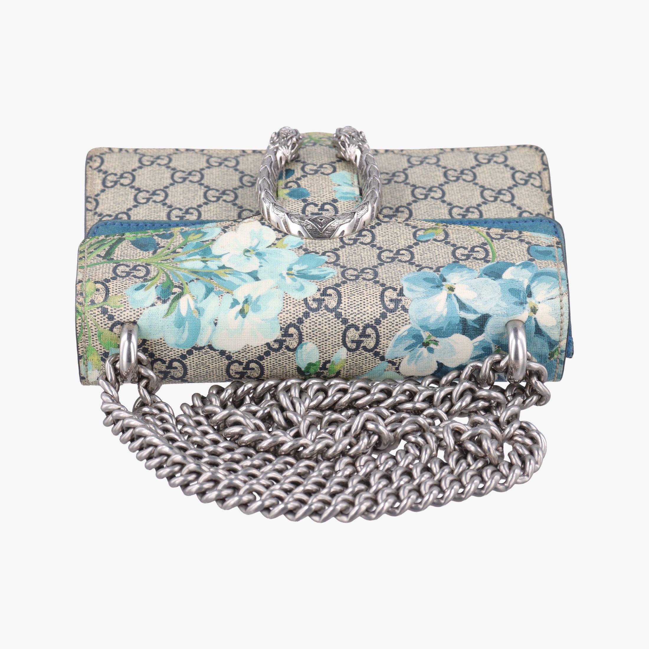 Pre-owned Gucci Dionysus Beige×blue×Multicolour PVC coated canvas × suede 421970 shoulderbag | stylenewstar