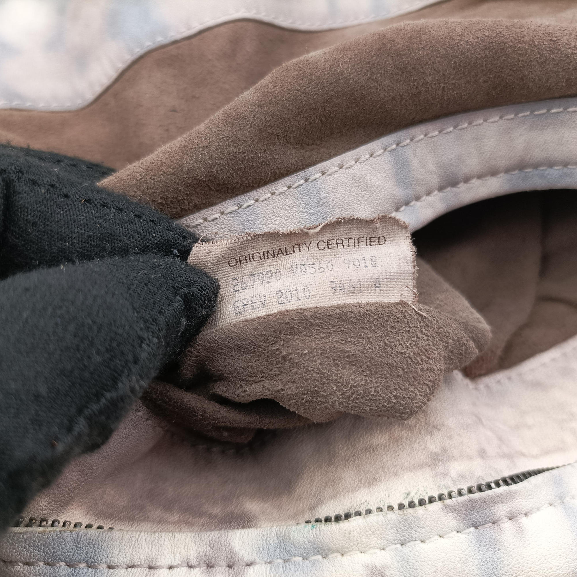 Secondhand Bottega Veneta Intrecciato grayxwhite lambskin  shoulderbag | stylenewstar