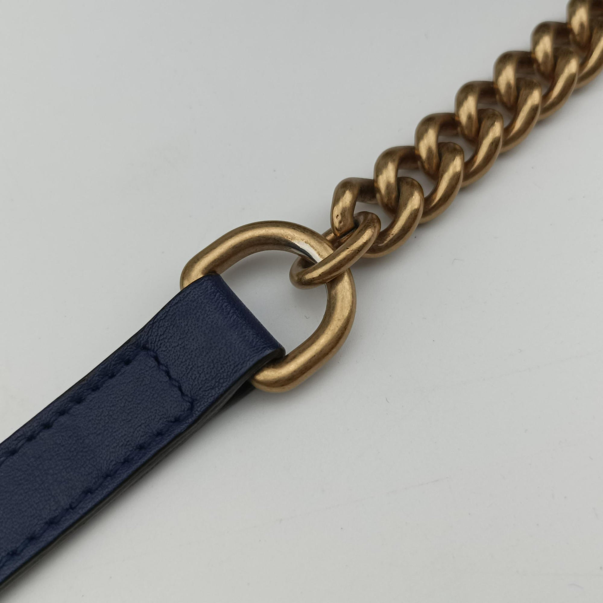 Pre-owned Gucci GG Marmont Blue velour 447632 shoulderbag | stylenewstar