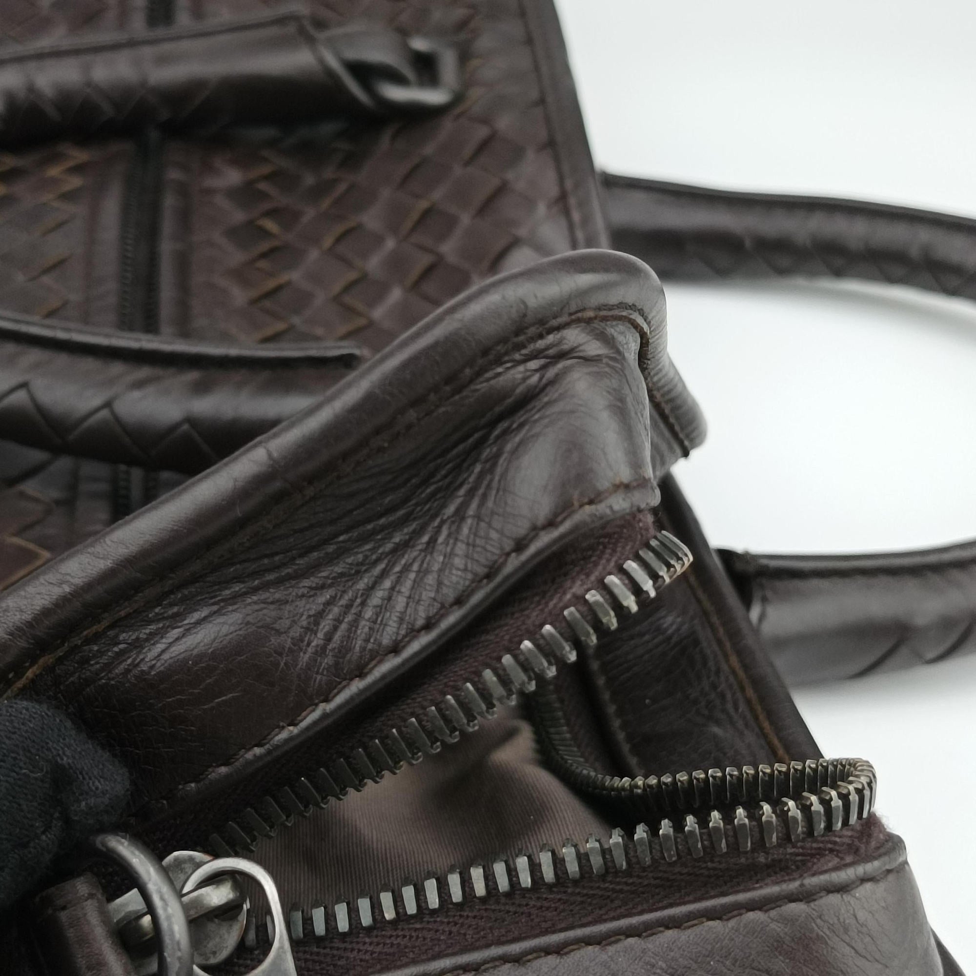 Pre-owned Bottega Veneta Intrecciato Brown lambskin  handbag | stylenewstar