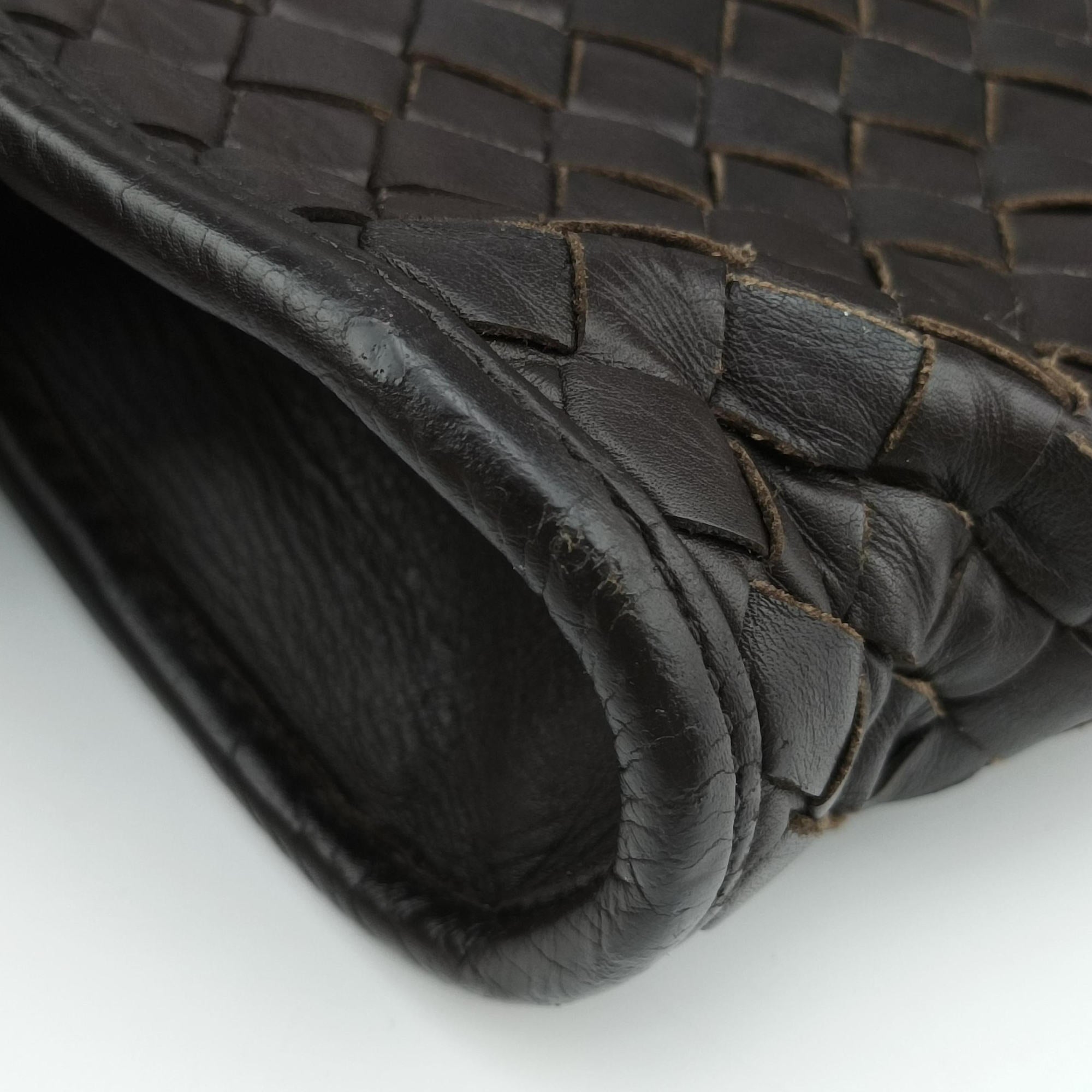 Pre-owned Bottega Veneta Intrecciato Brown lambskin  handbag | stylenewstar