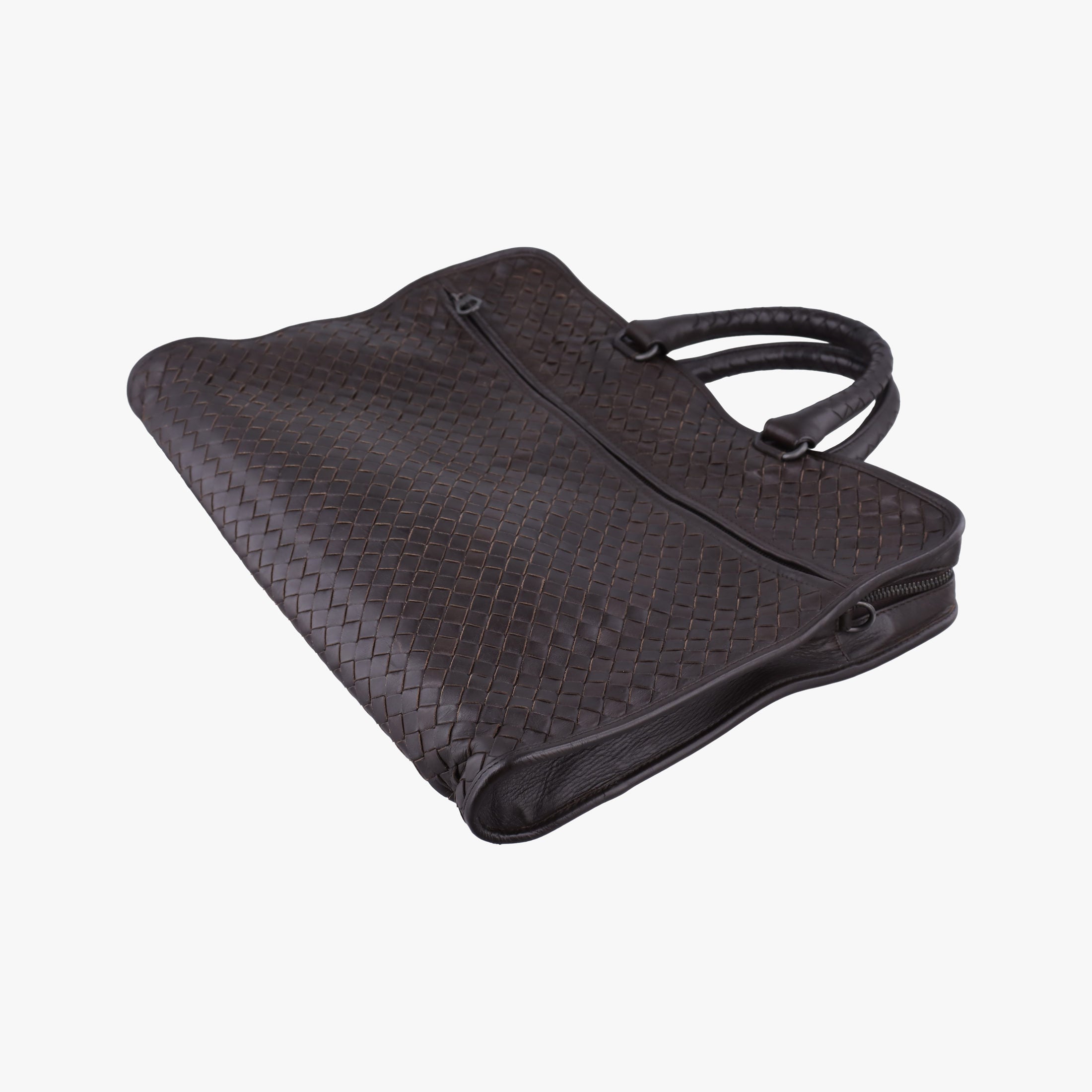 Pre-owned Bottega Veneta Intrecciato Brown lambskin  handbag | stylenewstar