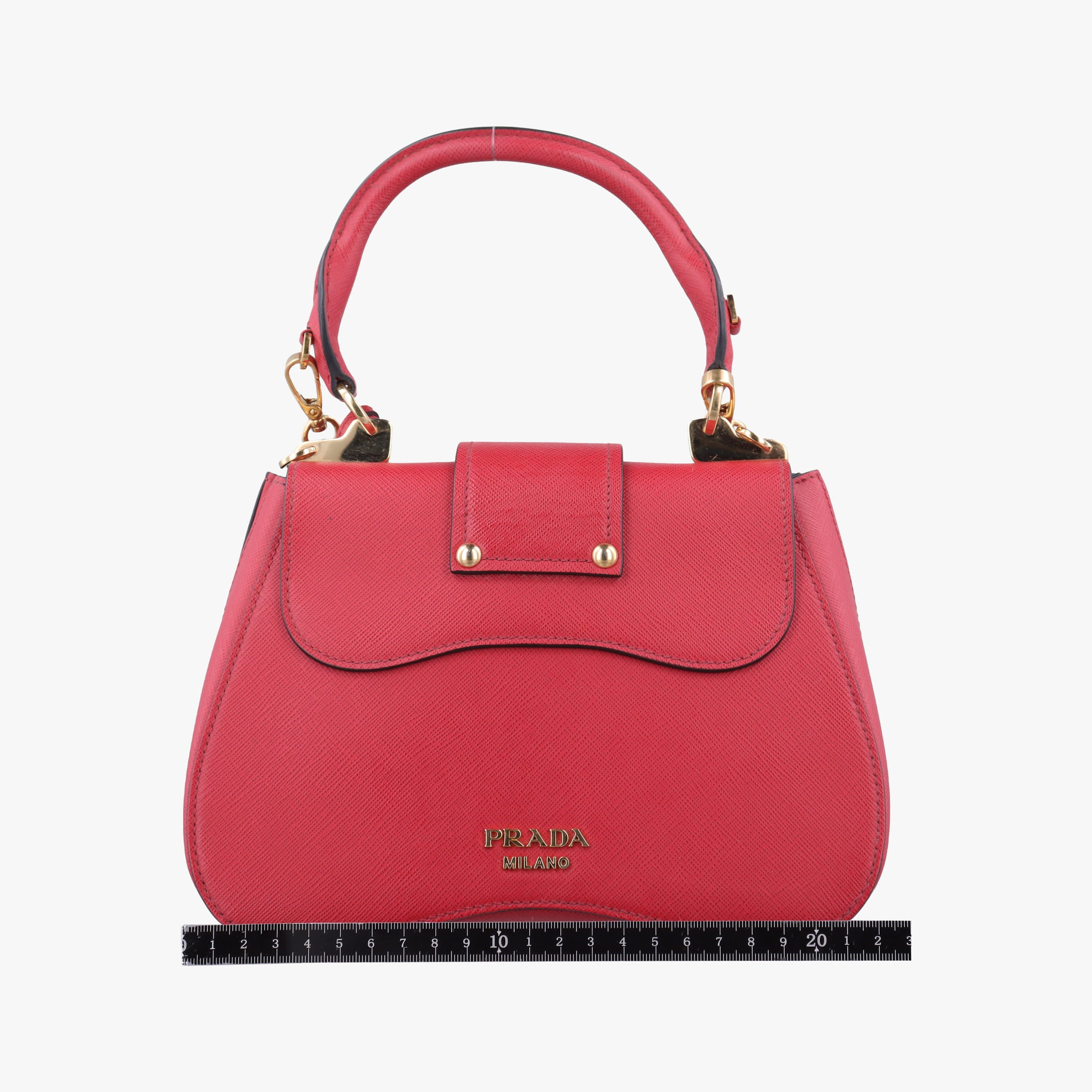 Pre-owned Prada Sidonie Red Saffiano Leather 1BN005 shoulderbag | stylenewstar