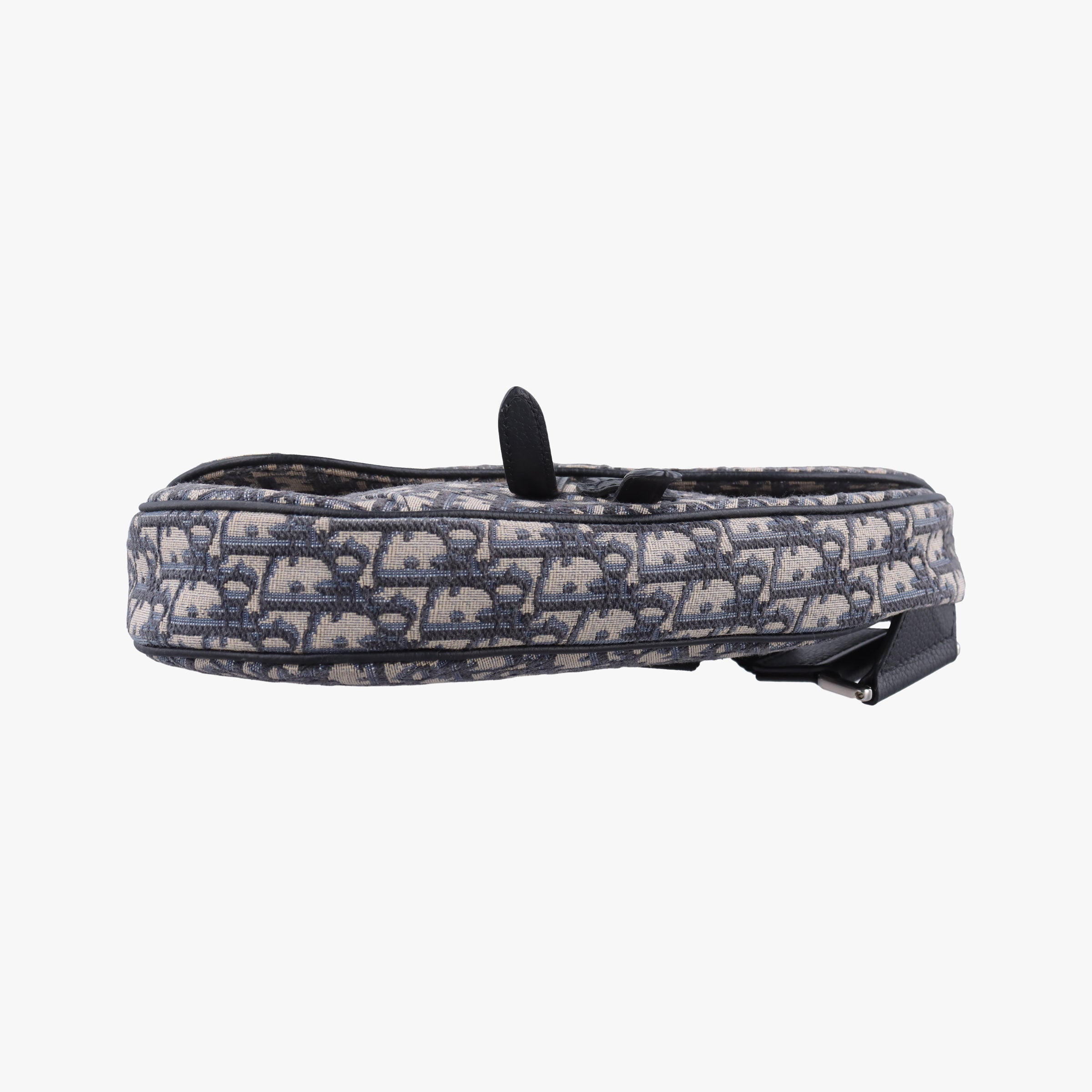 Pre-owned Christian Dior Saddlebags Gray×Navy×Black Jacquard×Leather  crossbodybag | stylenewstar