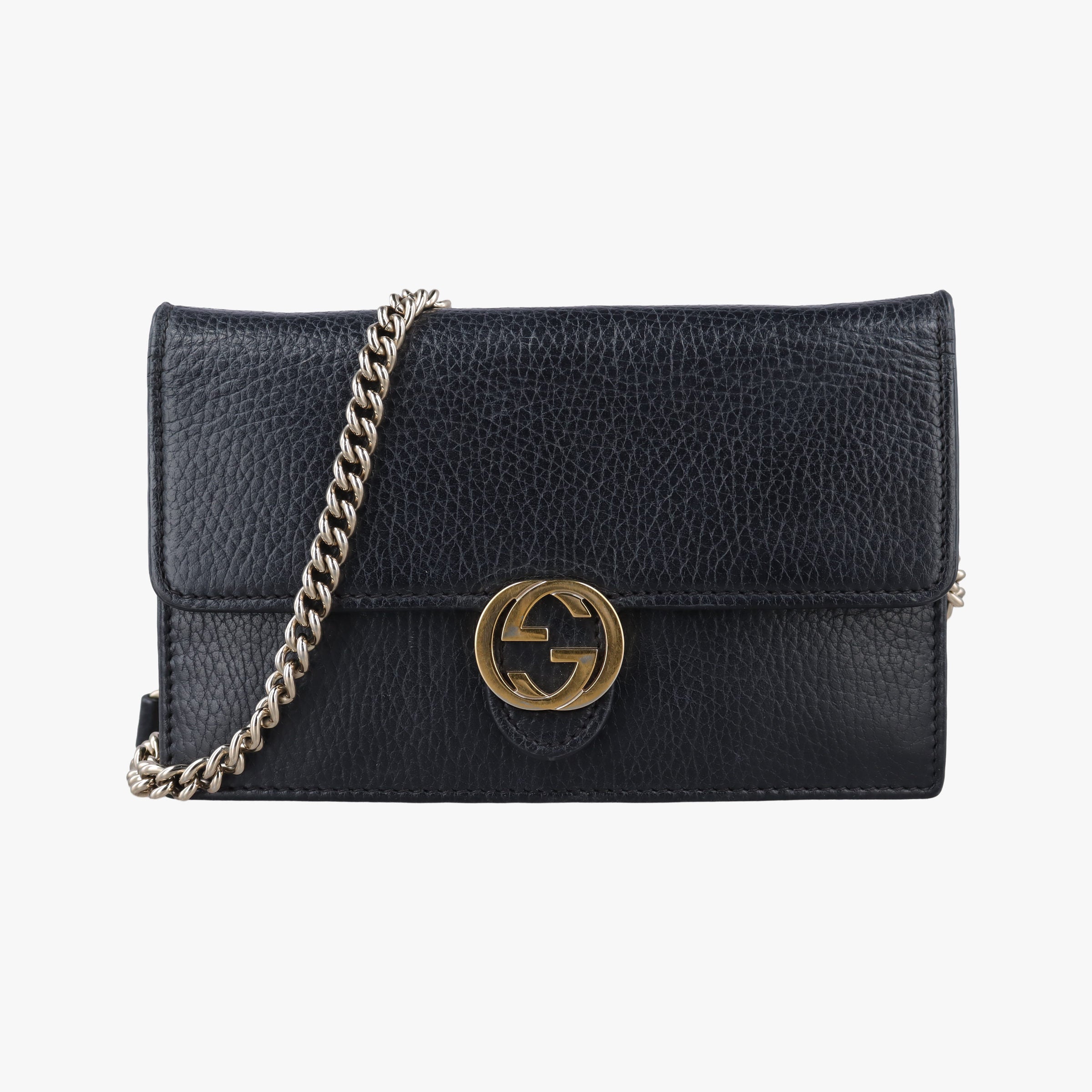 Vintage Gucci Interlocking G Black Leather 510314 shoulderbag | stylenewstar
