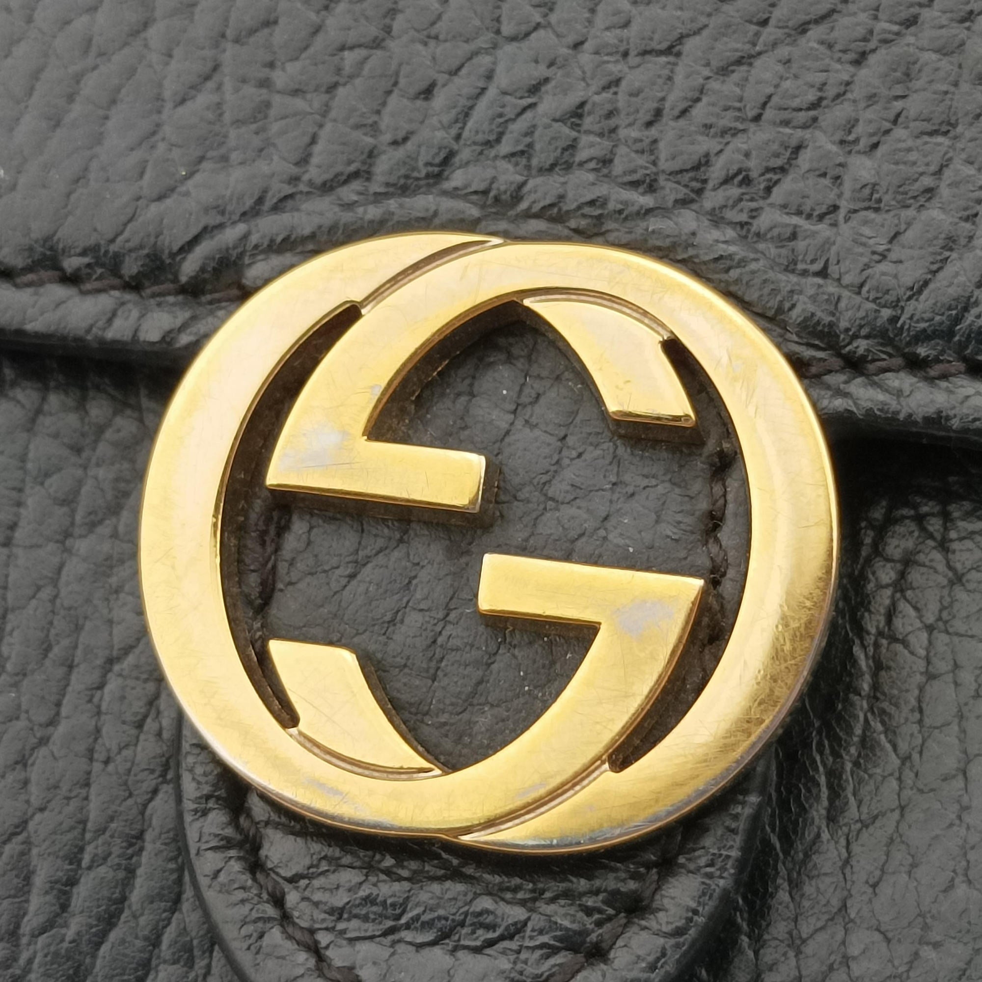 Vintage Gucci Interlocking G Black Leather 510314 shoulderbag | stylenewstar