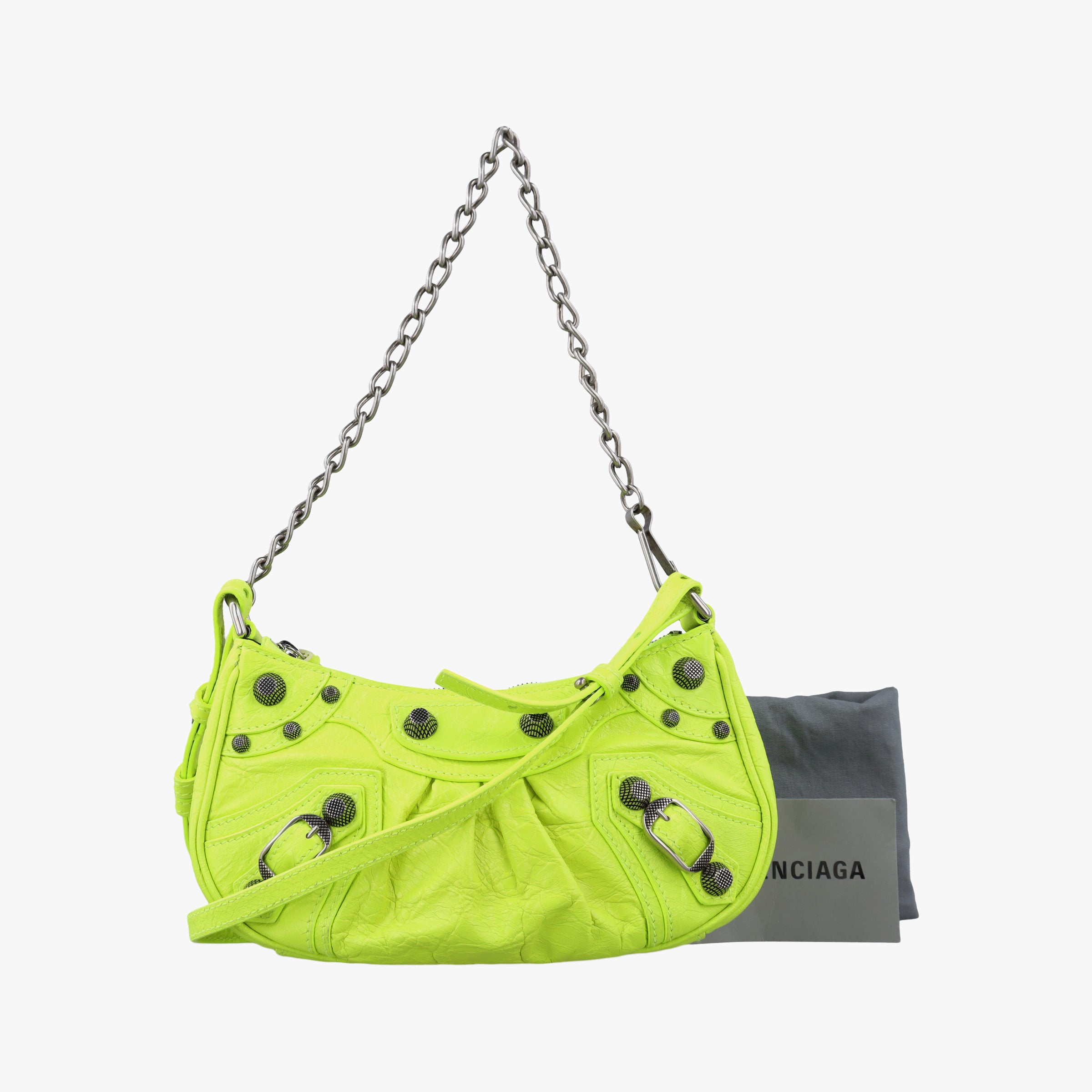 Pre-owned Balenciaga Le Cagole Green lambskin  shoulderbag | stylenewstar