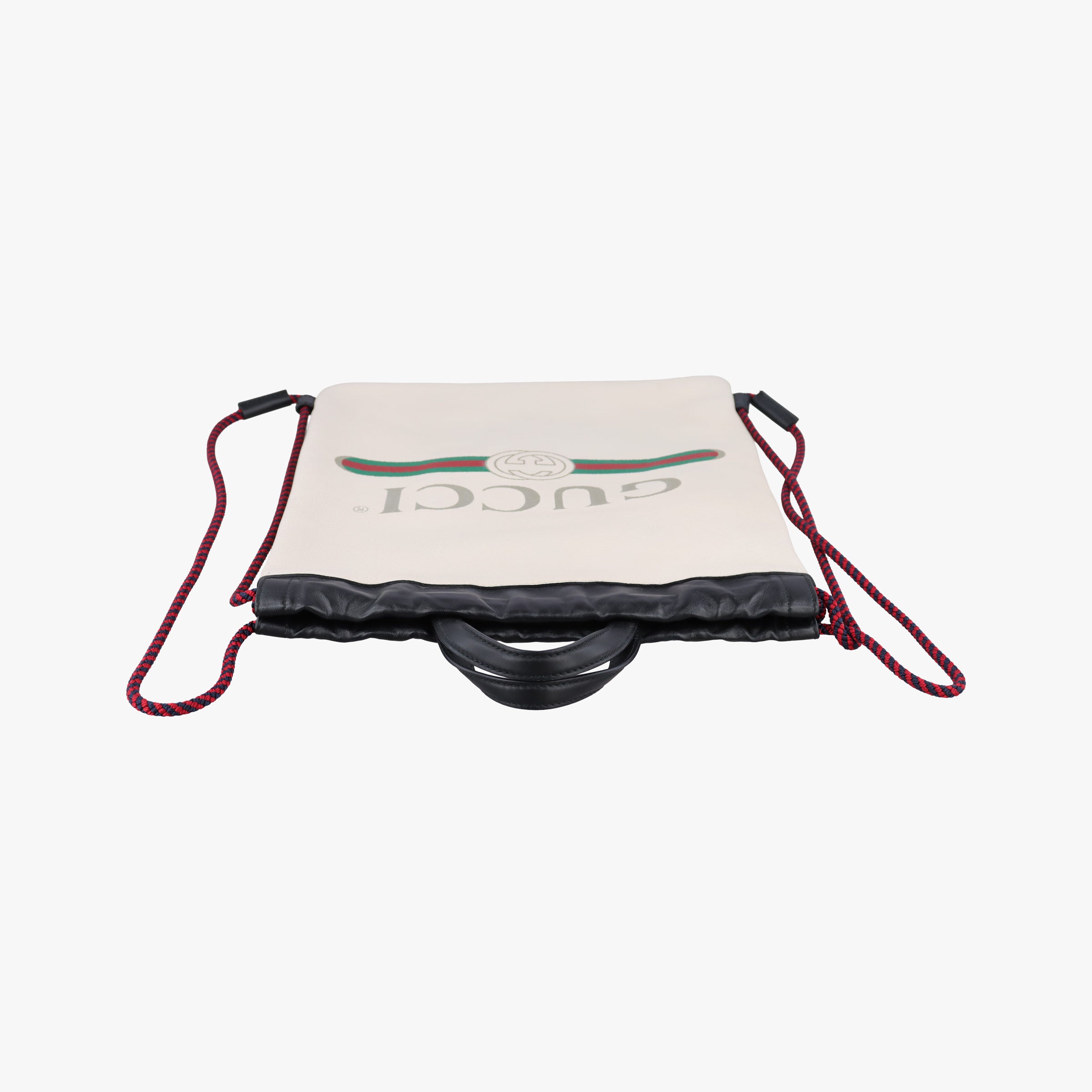 Pre-owned Gucci Gucci print White Leather 523586 backpack/rucksack | stylenewstar