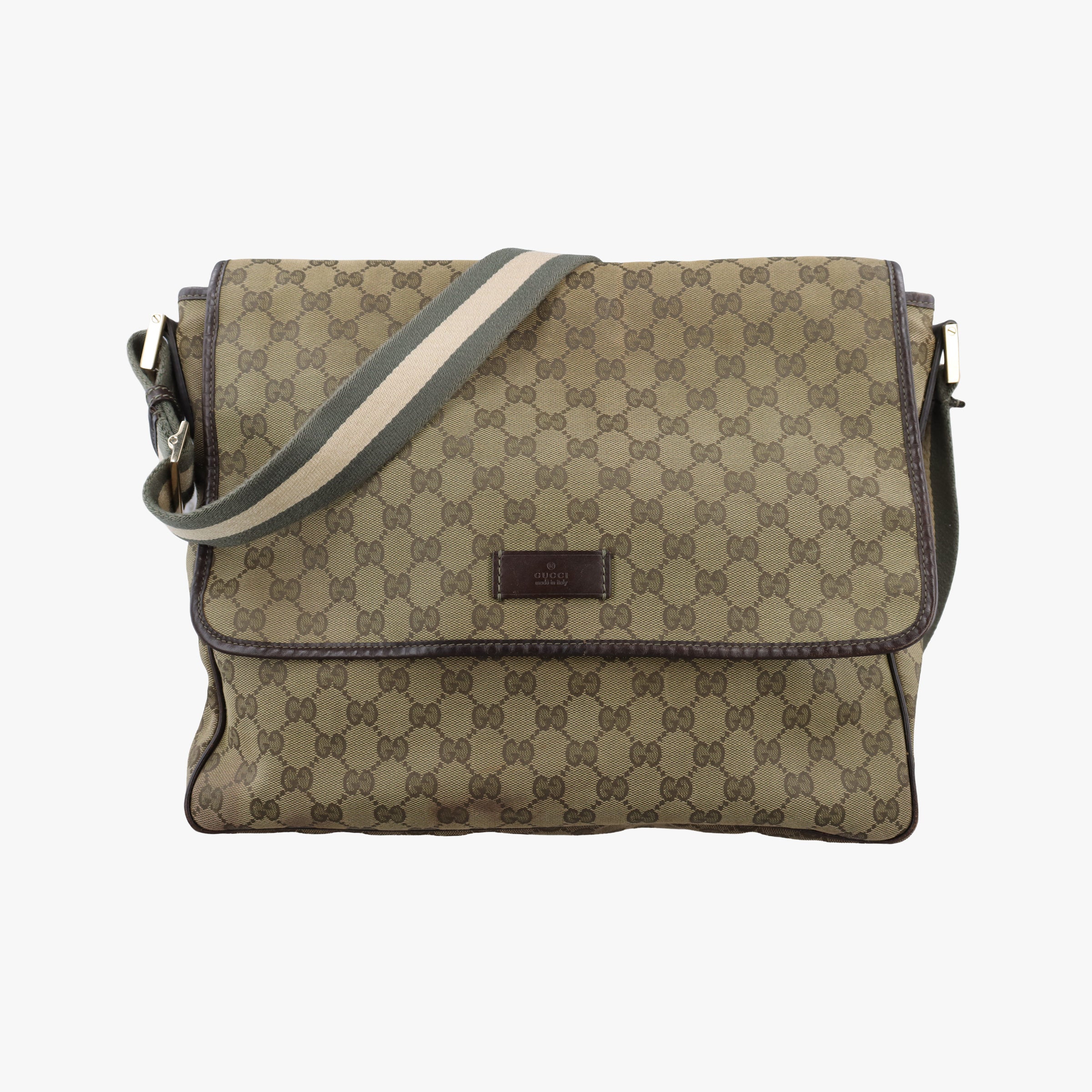 Pre-owned Gucci GG Supreme DiaperBag Brown canvas 233052 shoulderbag | stylenewstar