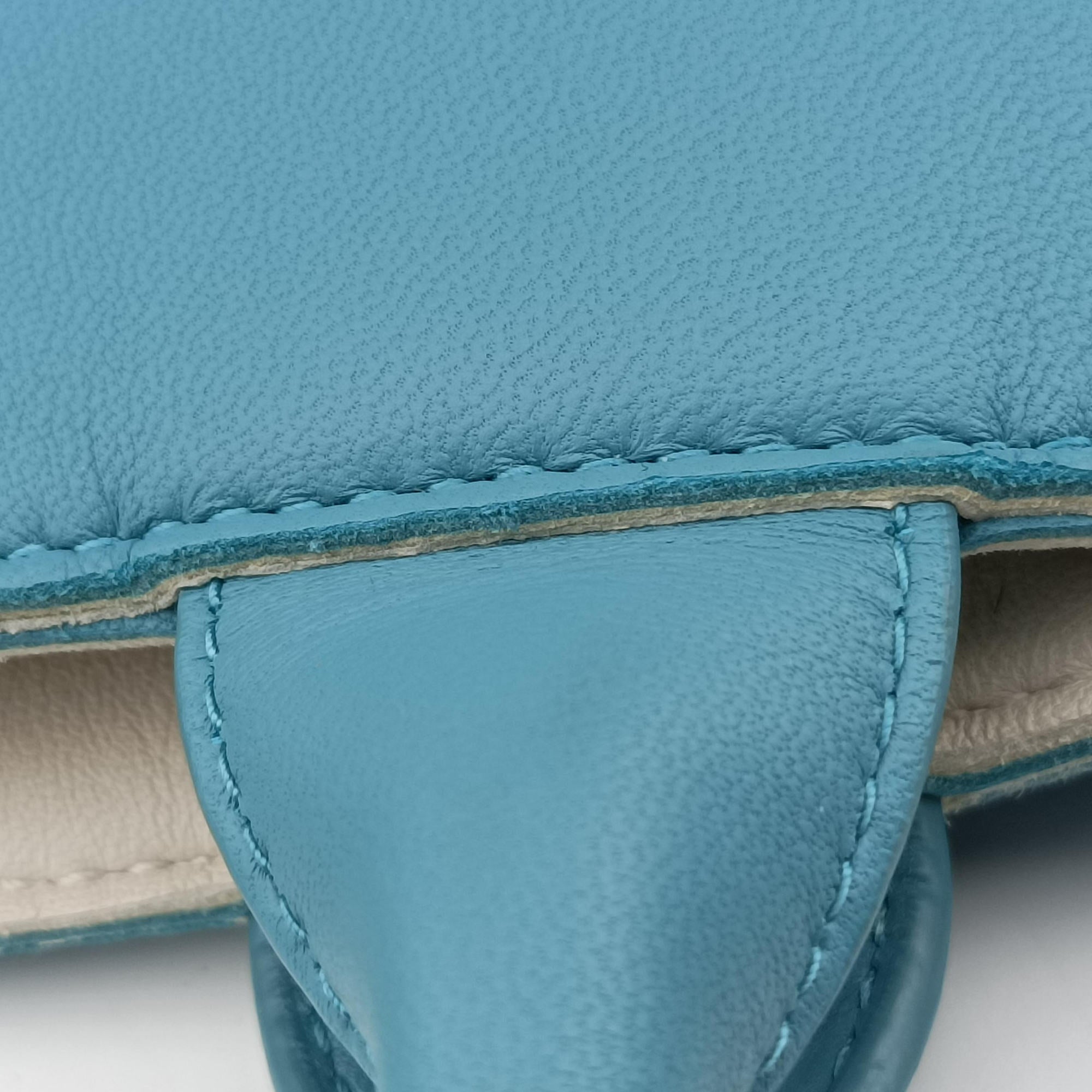 Pre-owned Bottega Veneta THE ARCO Tote Blue lambskin  handbag | stylenewstar