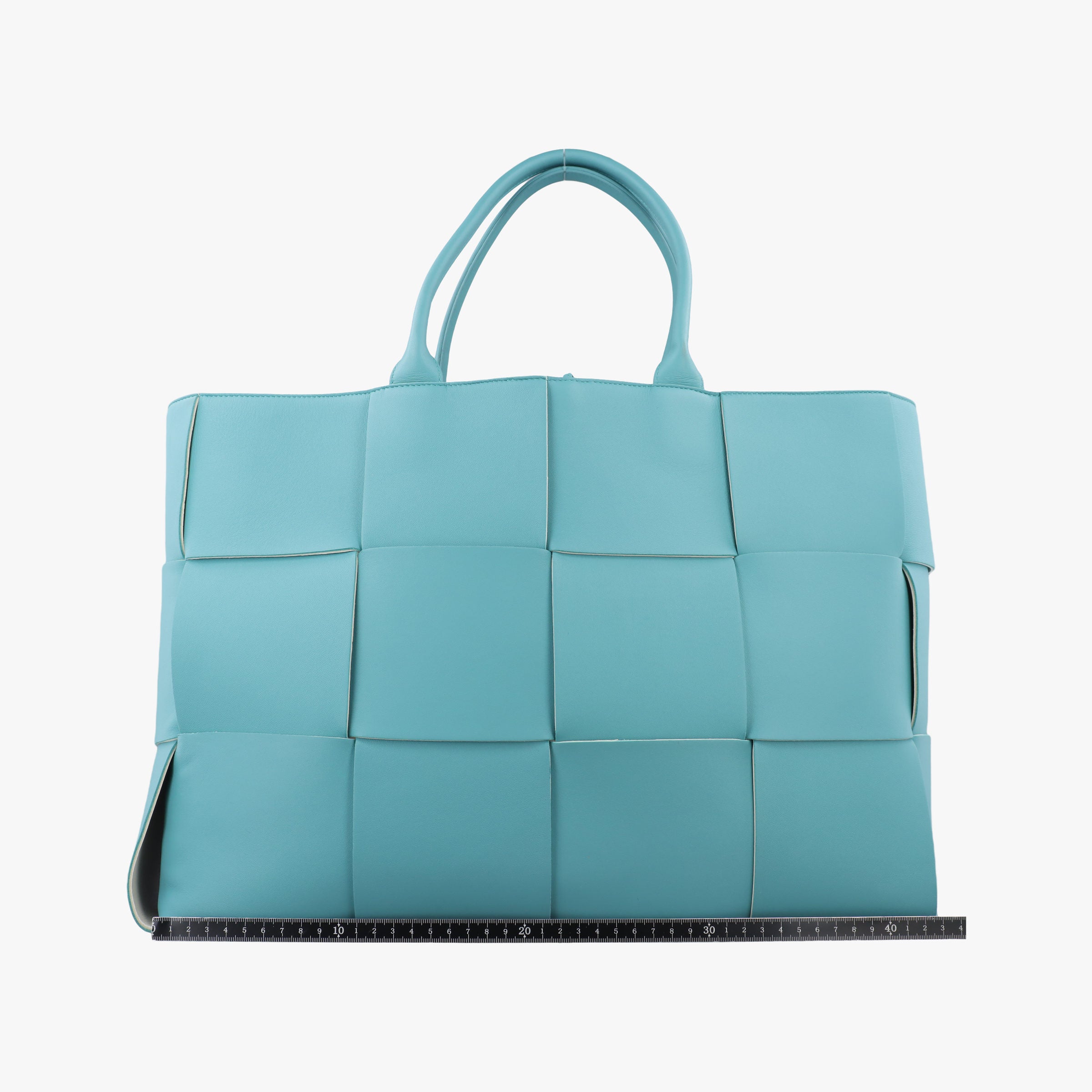 Pre-owned Bottega Veneta THE ARCO Tote Blue lambskin  handbag | stylenewstar