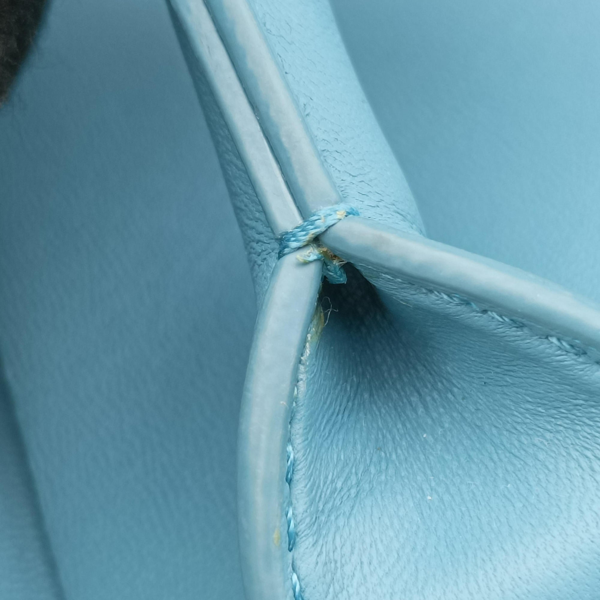 Pre-owned Bottega Veneta THE ARCO Tote Blue lambskin  handbag | stylenewstar