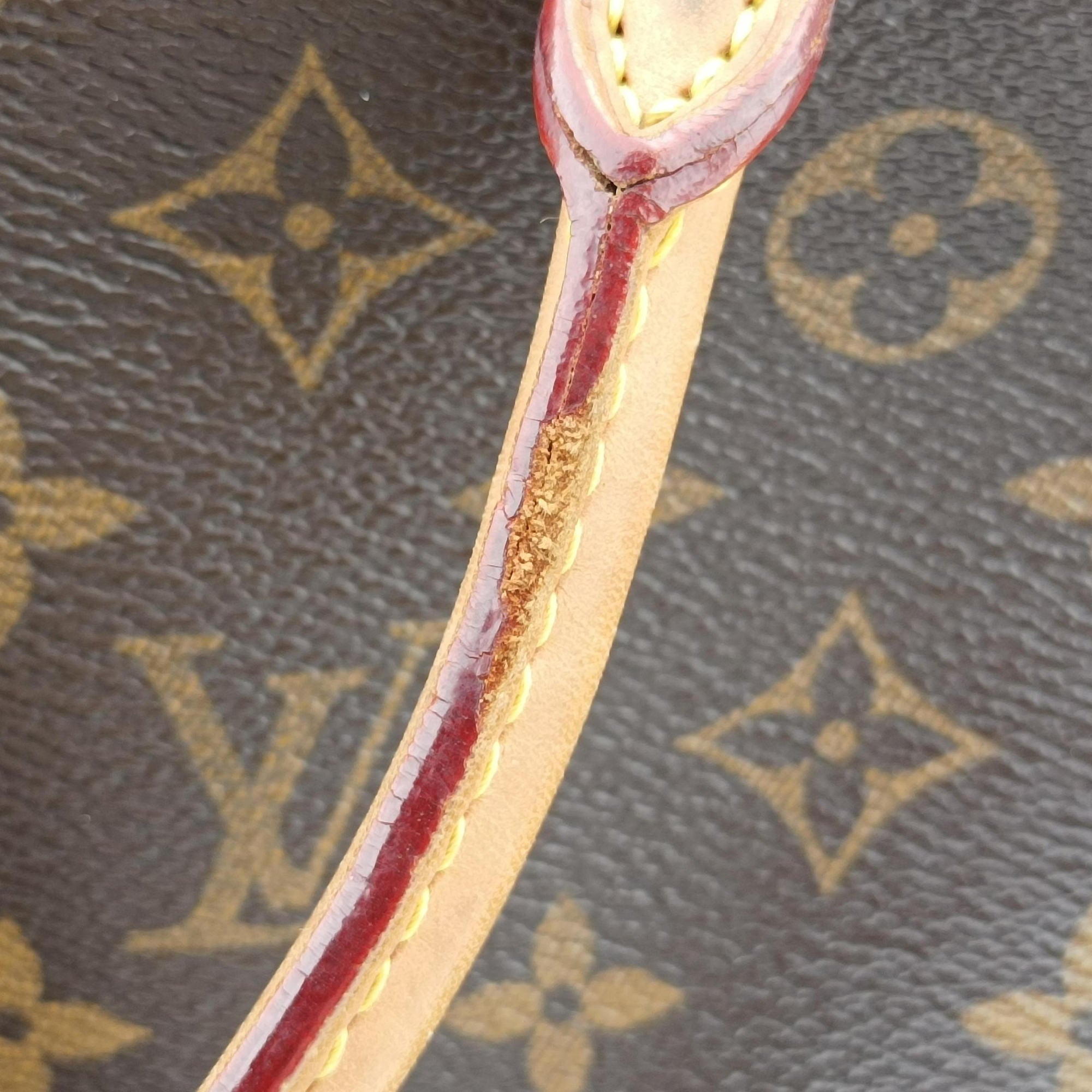 Pre-owned Louis Vuitton PALLAS brown×CERISE Monogram Canvas×calf leather M41175 shoulderbag | stylenewstar