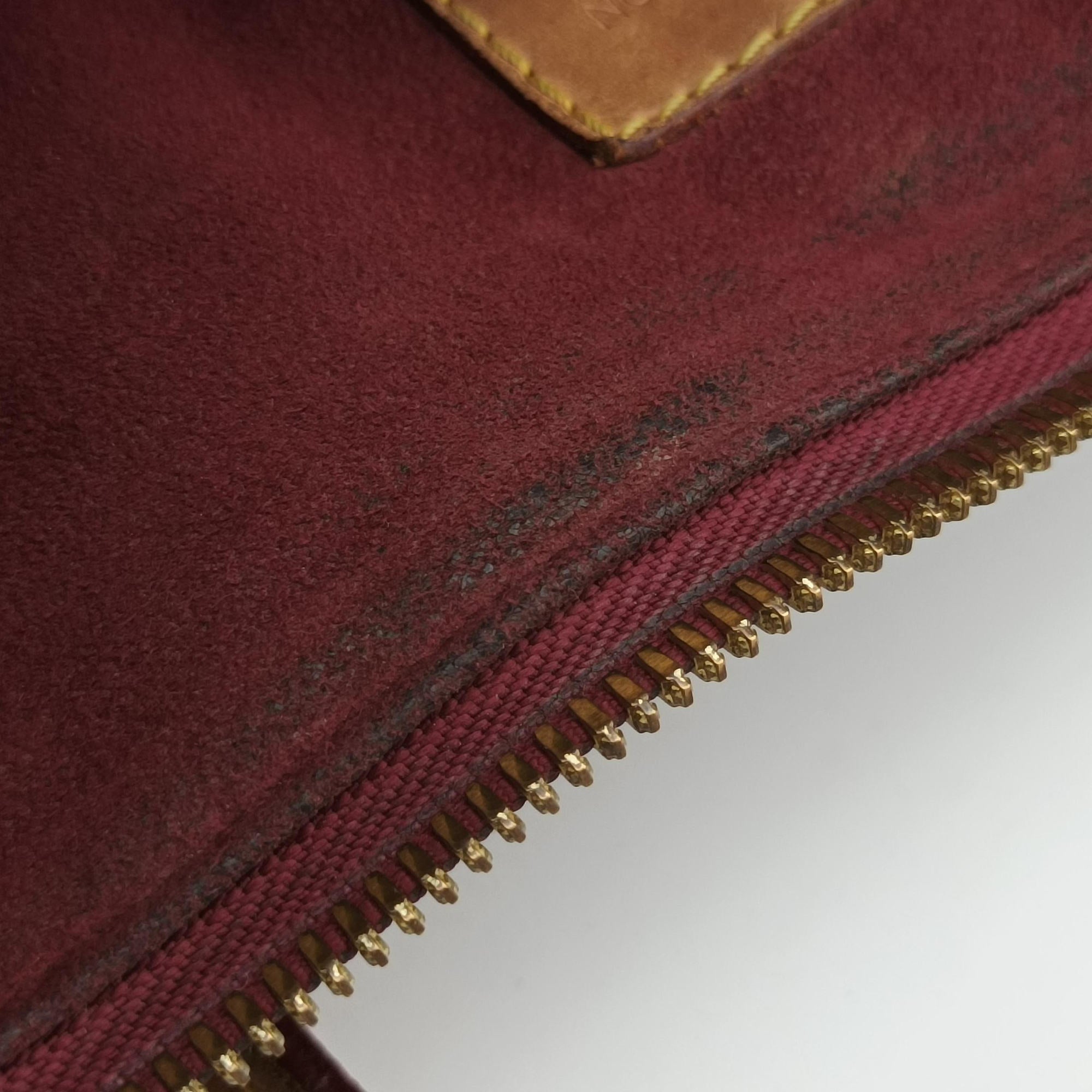 Pre-owned Louis Vuitton PALLAS brown×CERISE Monogram Canvas×calf leather M41175 shoulderbag | stylenewstar