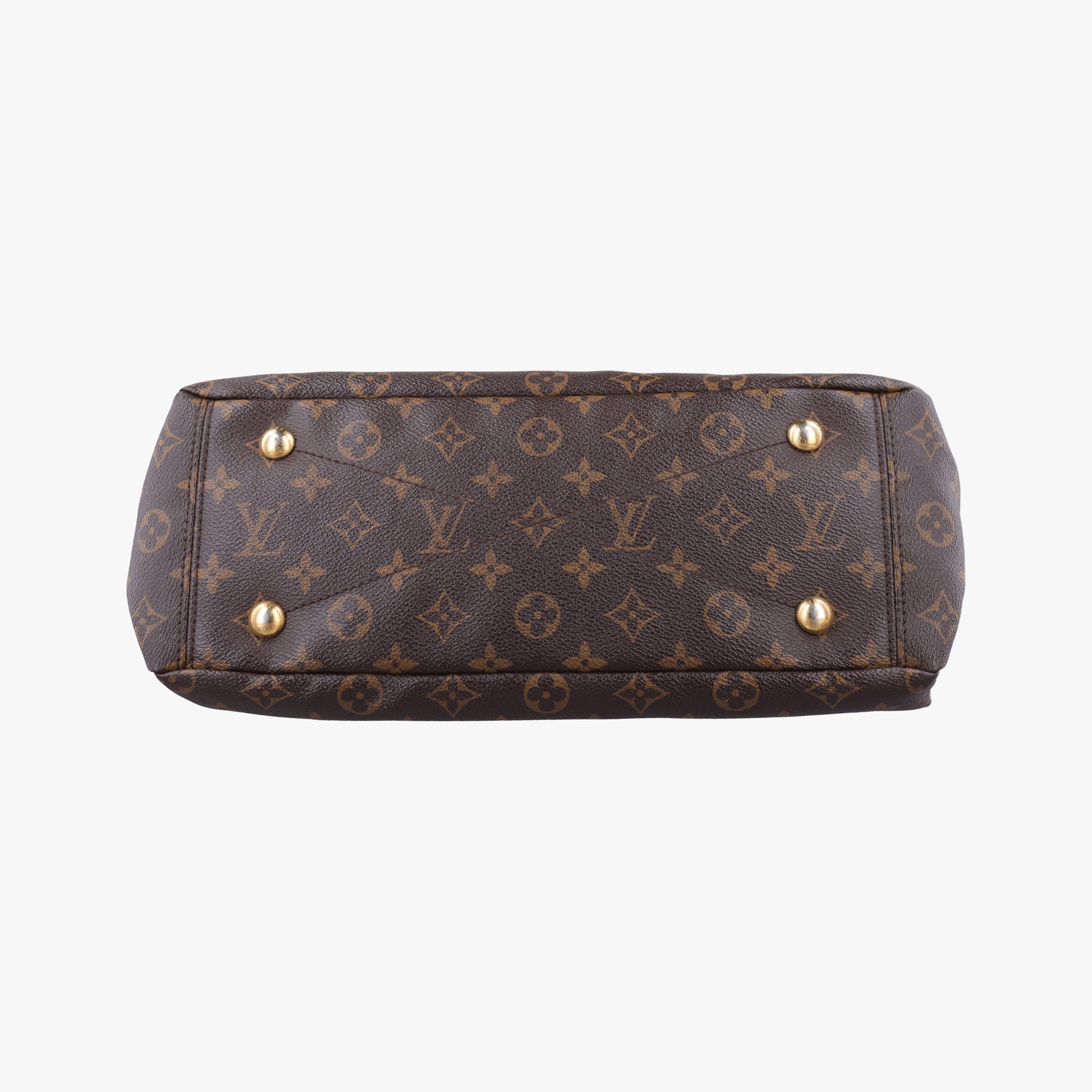 Pre-owned Louis Vuitton PALLAS brown×CERISE Monogram Canvas×calf leather M41175 shoulderbag | stylenewstar