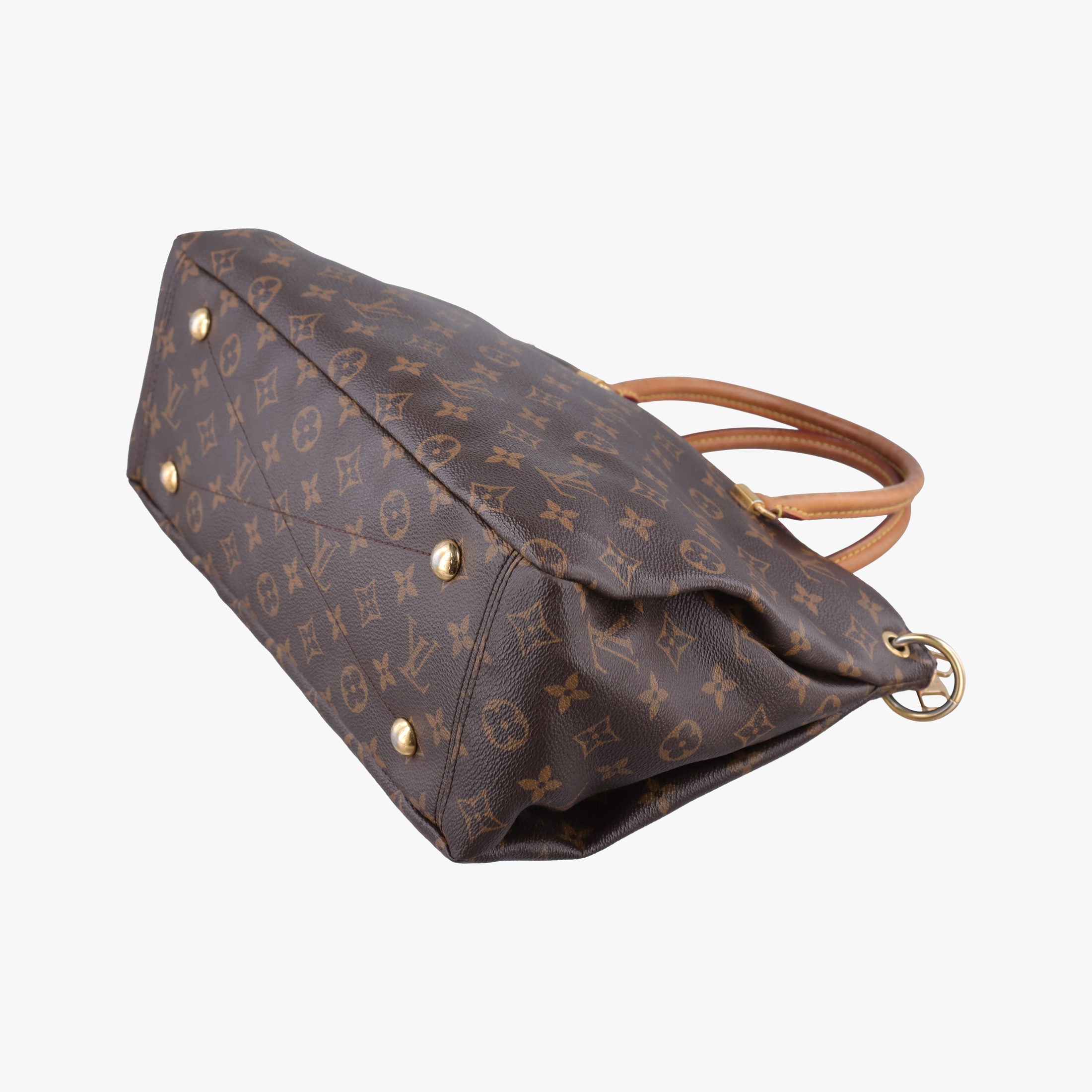 Pre-owned Louis Vuitton PALLAS brown×CERISE Monogram Canvas×calf leather M41175 shoulderbag | stylenewstar