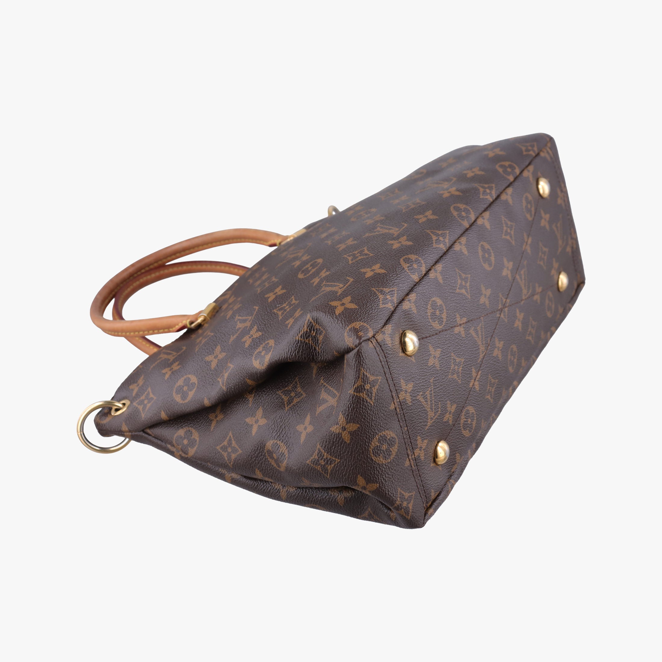 Pre-owned Louis Vuitton PALLAS brown×CERISE Monogram Canvas×calf leather M41175 shoulderbag | stylenewstar