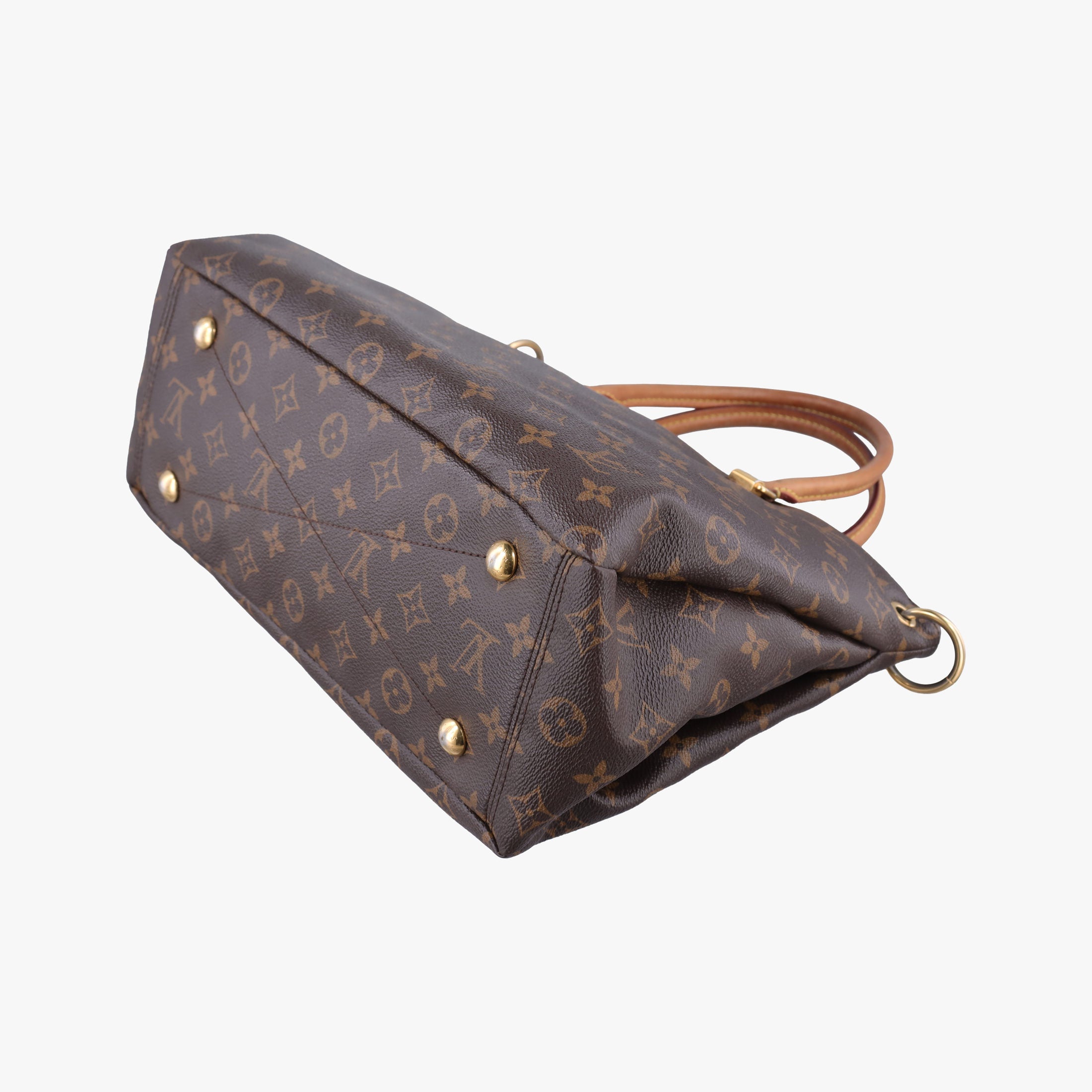 Pre-owned Louis Vuitton PALLAS brown×CERISE Monogram Canvas×calf leather M41175 shoulderbag | stylenewstar