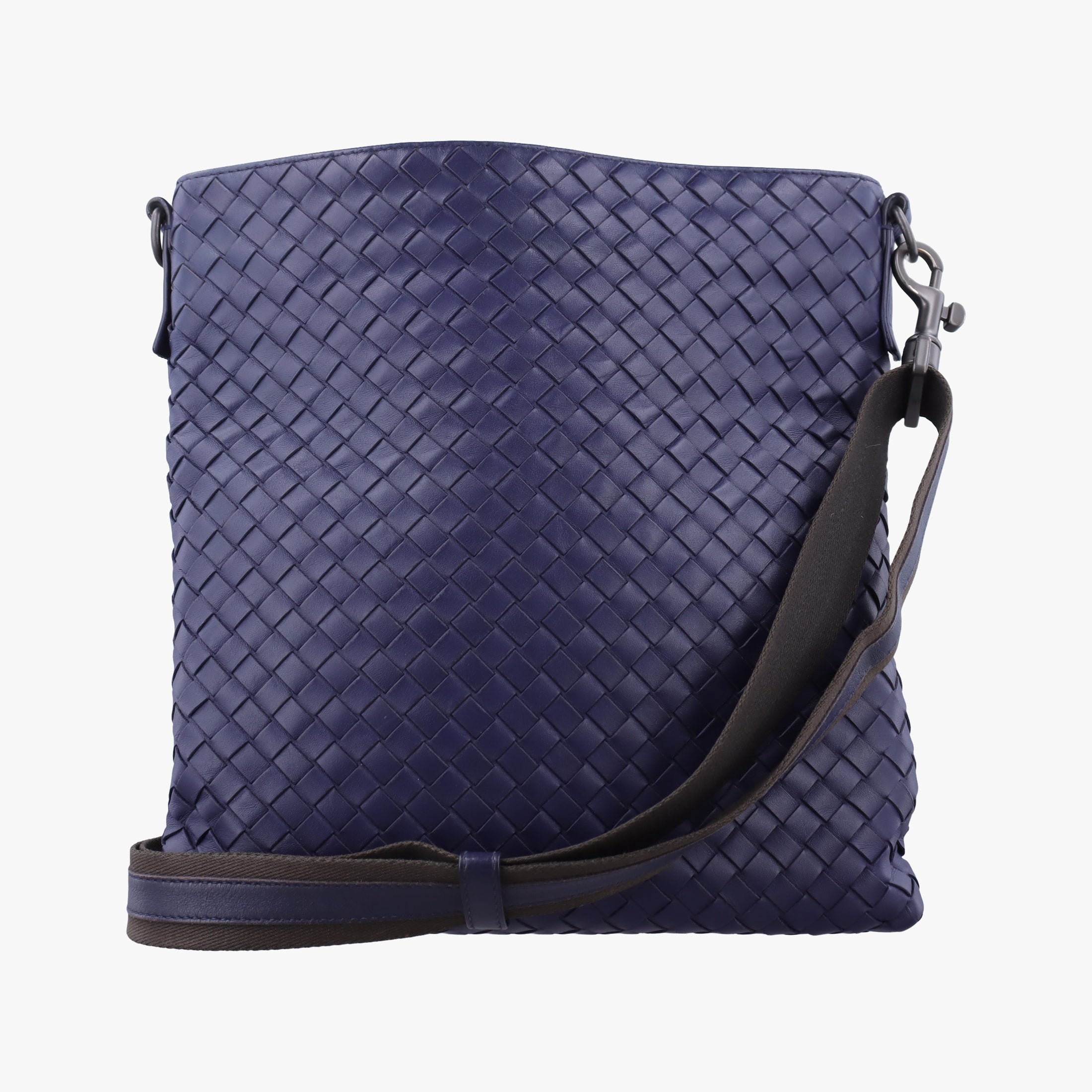 Pre-owned Bottega Veneta Intrecciato Blue lambskin  shoulderbag | stylenewstar