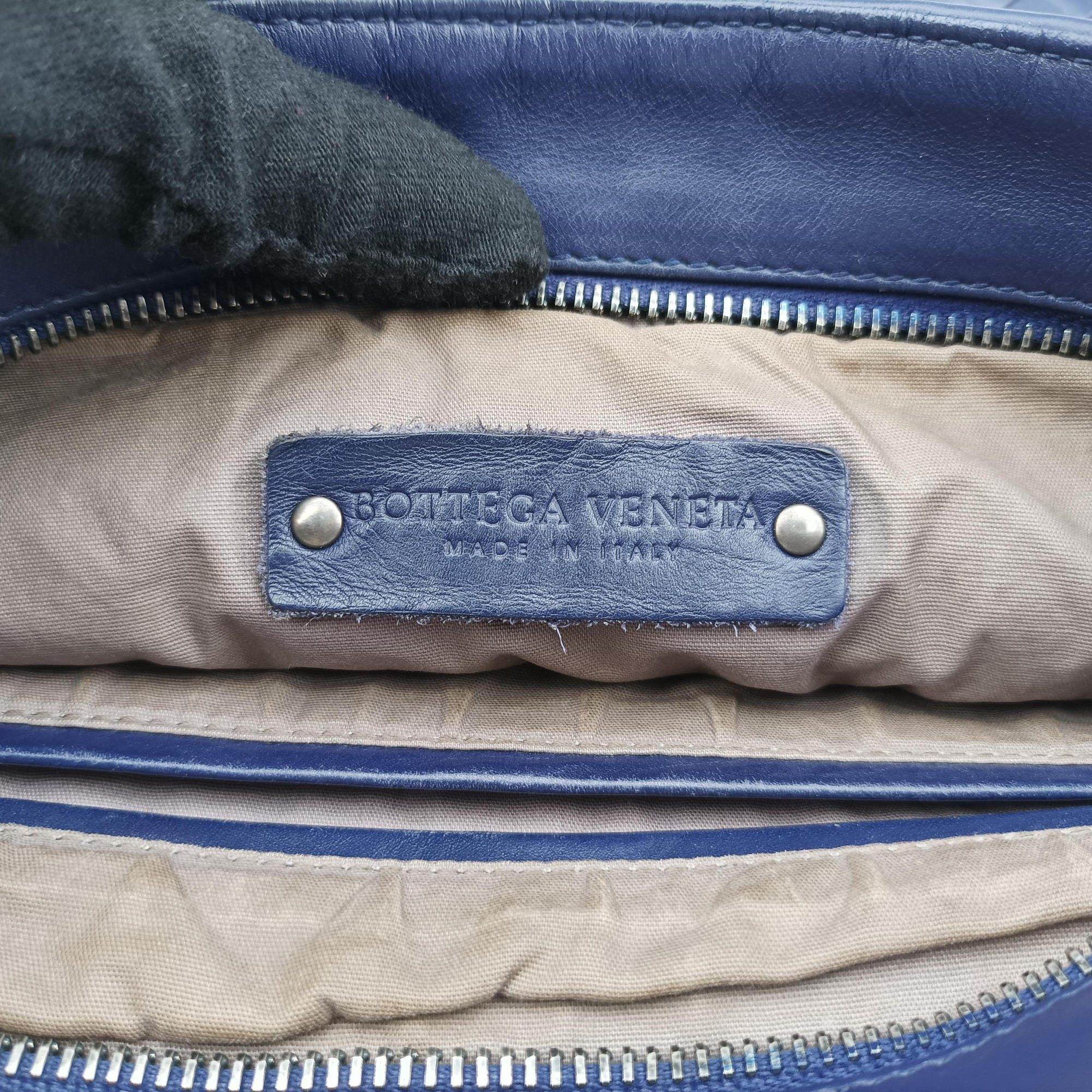 Pre-owned Bottega Veneta Intrecciato Blue lambskin  shoulderbag | stylenewstar