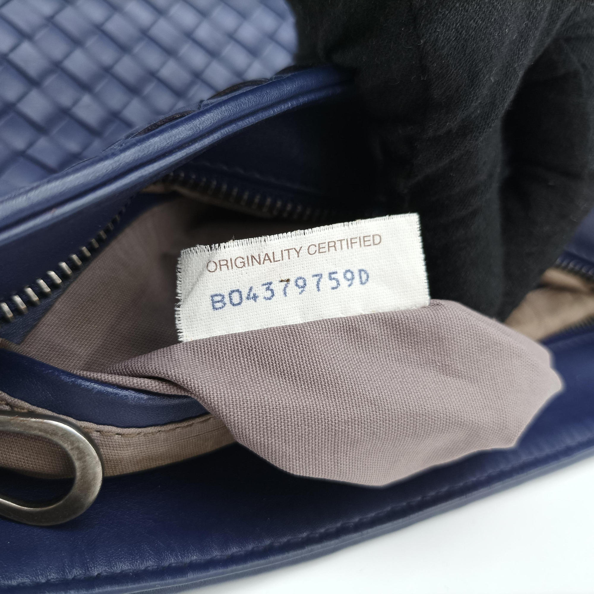 Pre-owned Bottega Veneta Intrecciato Blue lambskin  shoulderbag | stylenewstar
