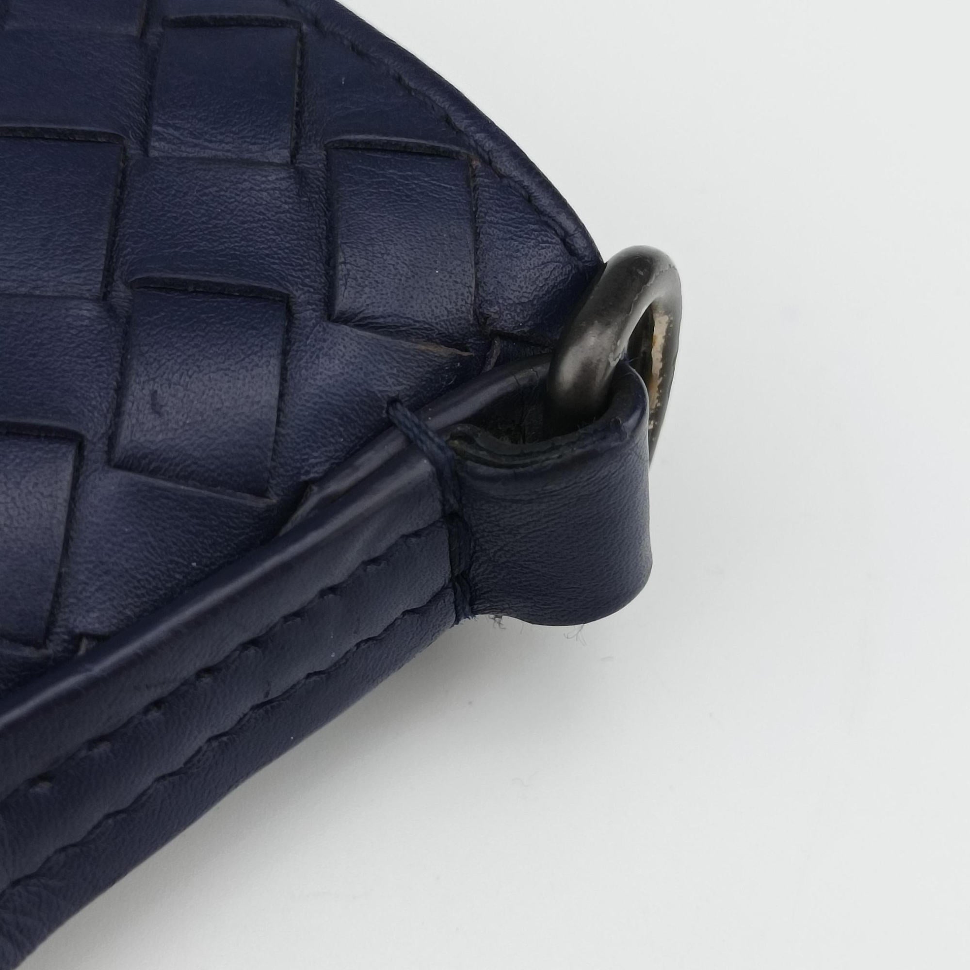 Pre-owned Bottega Veneta Intrecciato Blue lambskin  shoulderbag | stylenewstar