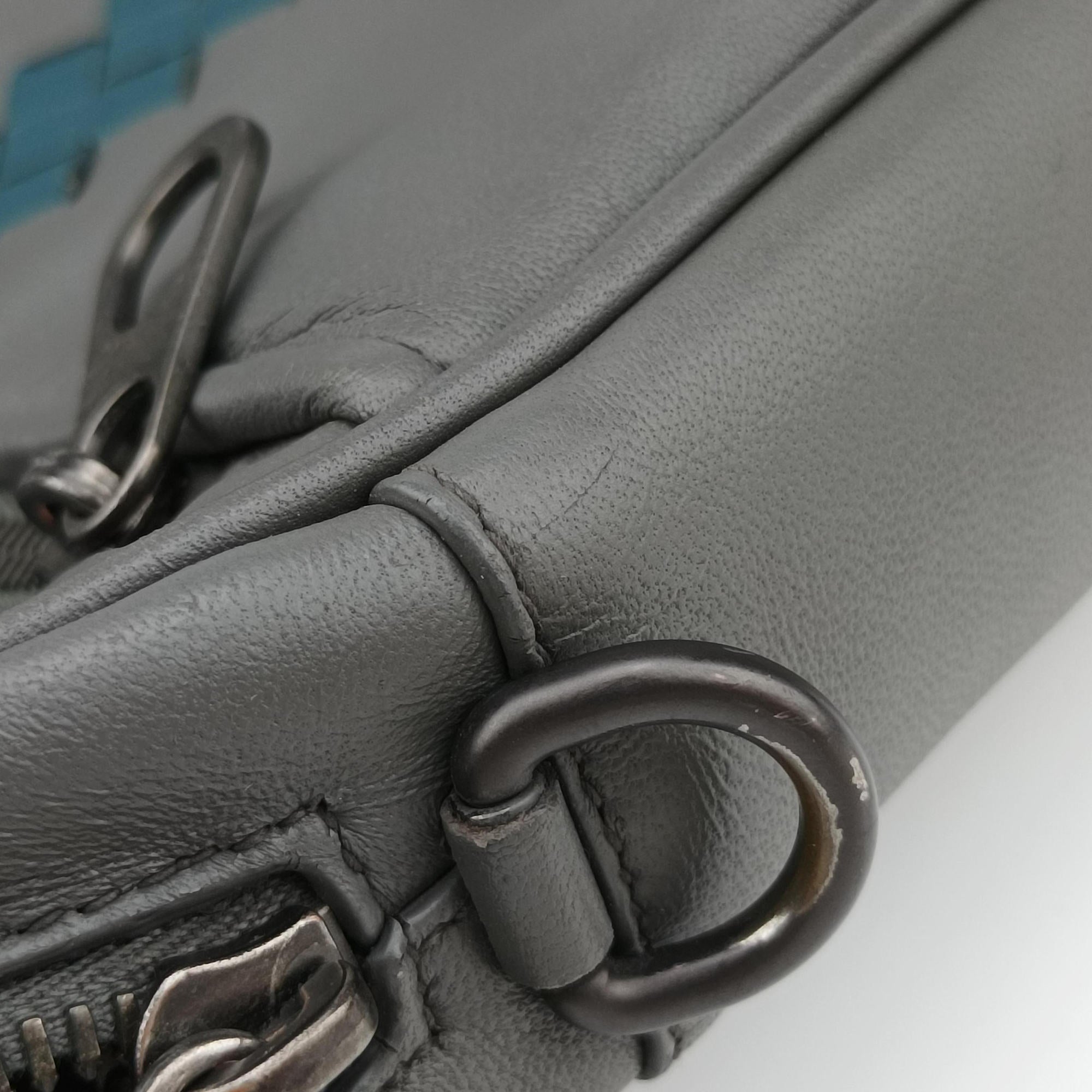 Pre-owned Bottega Veneta Intrecciato Grey Leather  handbag | stylenewstar