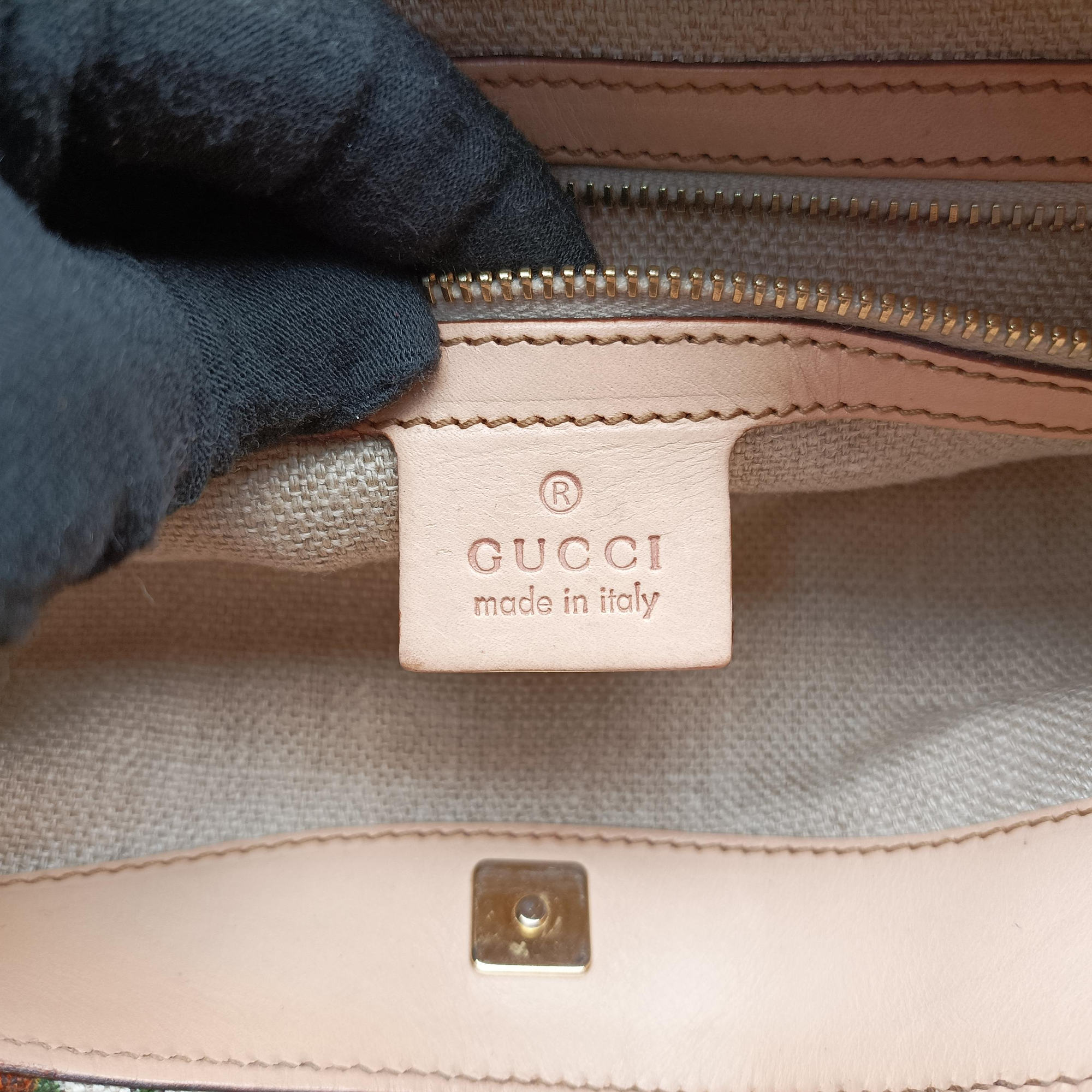Pre-owned Gucci Horsebit Hobo Ivory×Pink×Multicolor canvas×leather 137388 shoulderbag | stylenewstar