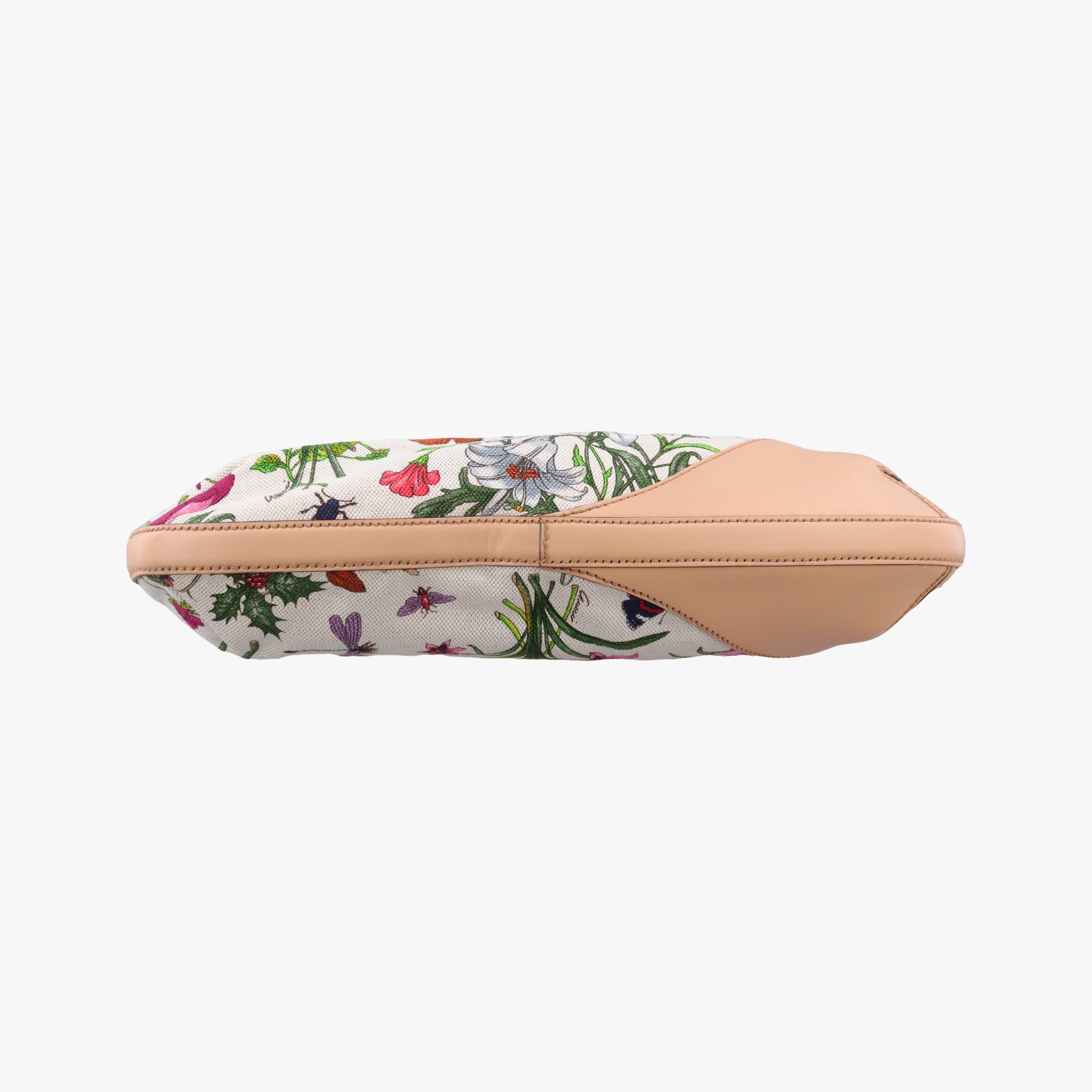 Pre-owned Gucci Horsebit Hobo Ivory×Pink×Multicolor canvas×leather 137388 shoulderbag | stylenewstar