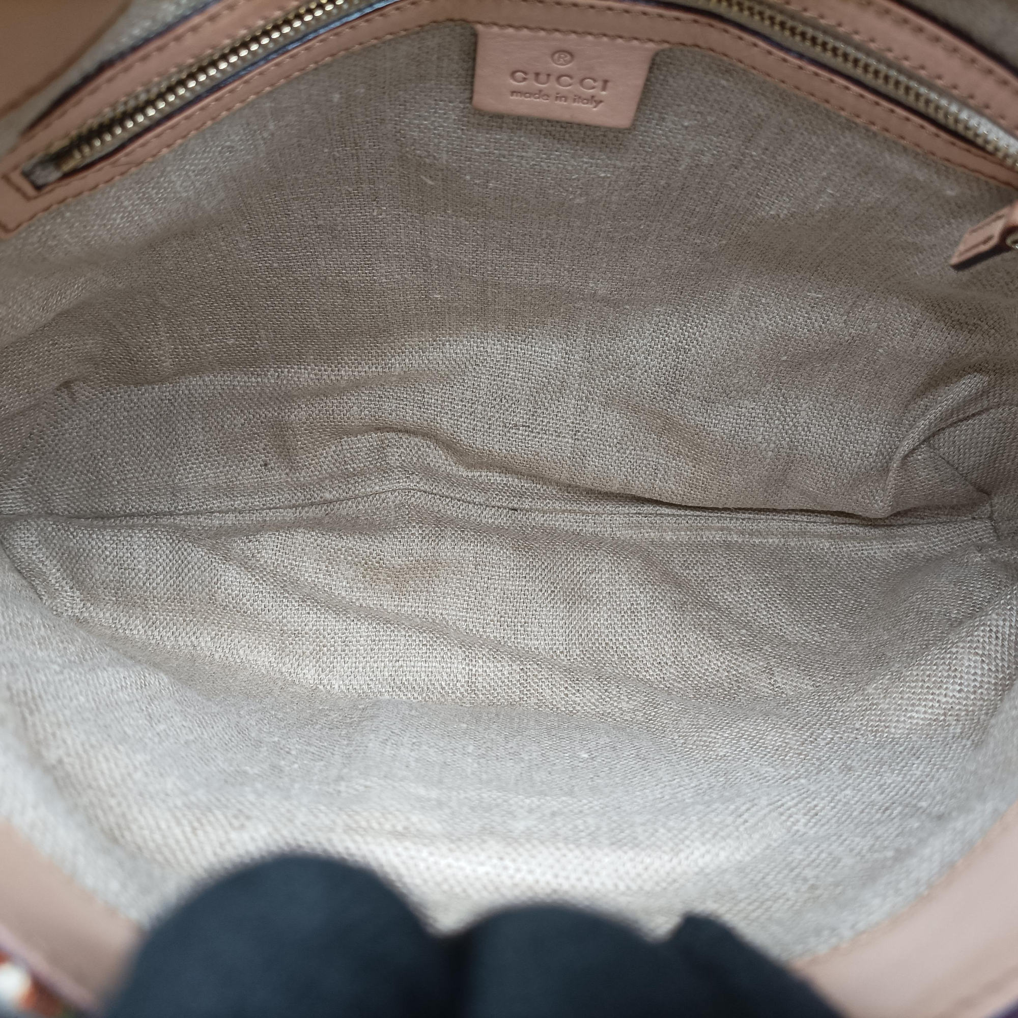 Pre-owned Gucci Horsebit Hobo Ivory×Pink×Multicolor canvas×leather 137388 shoulderbag | stylenewstar