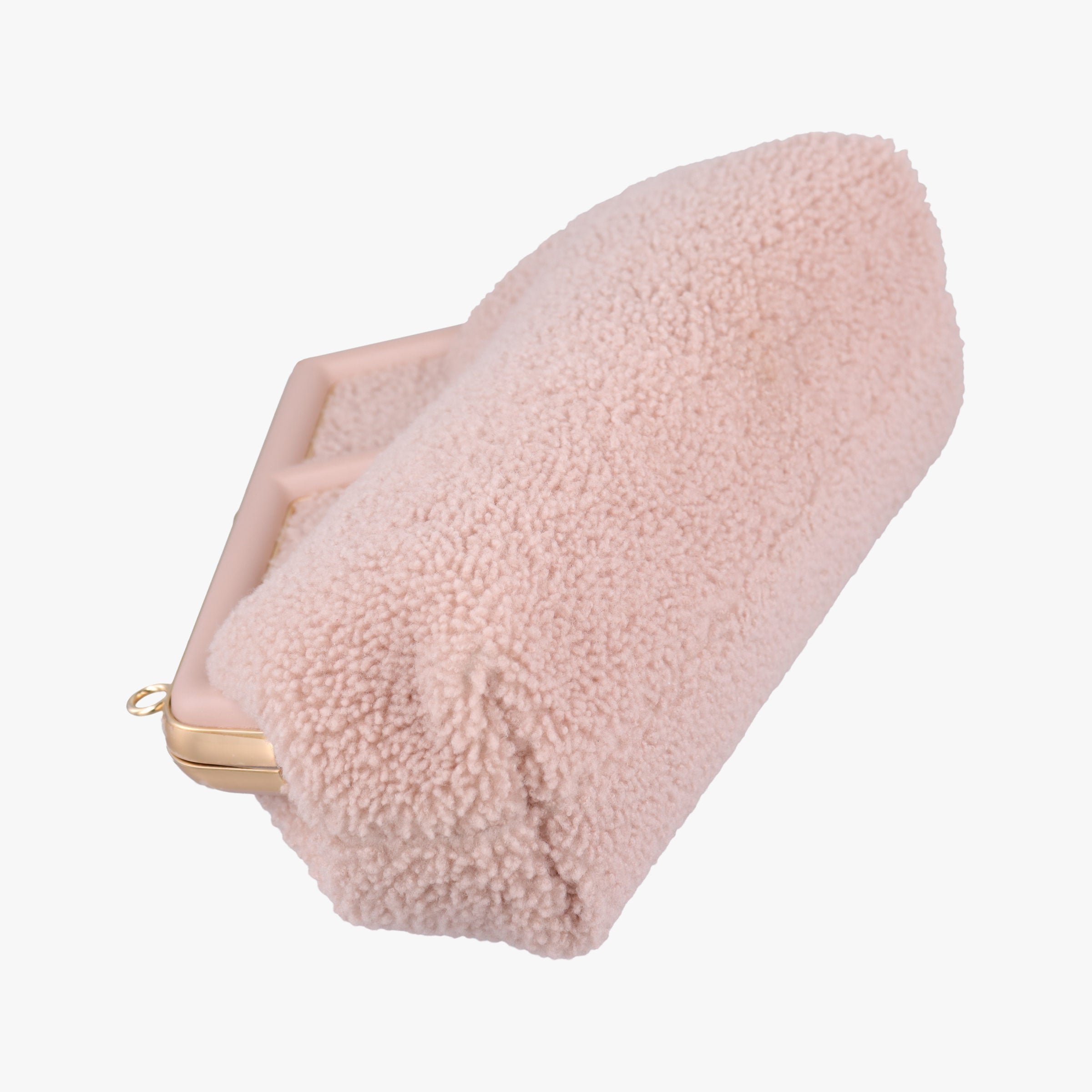 Pre-owned Fendi First Pink shearing×leather 8BP129 shoulderbag | stylenewstar