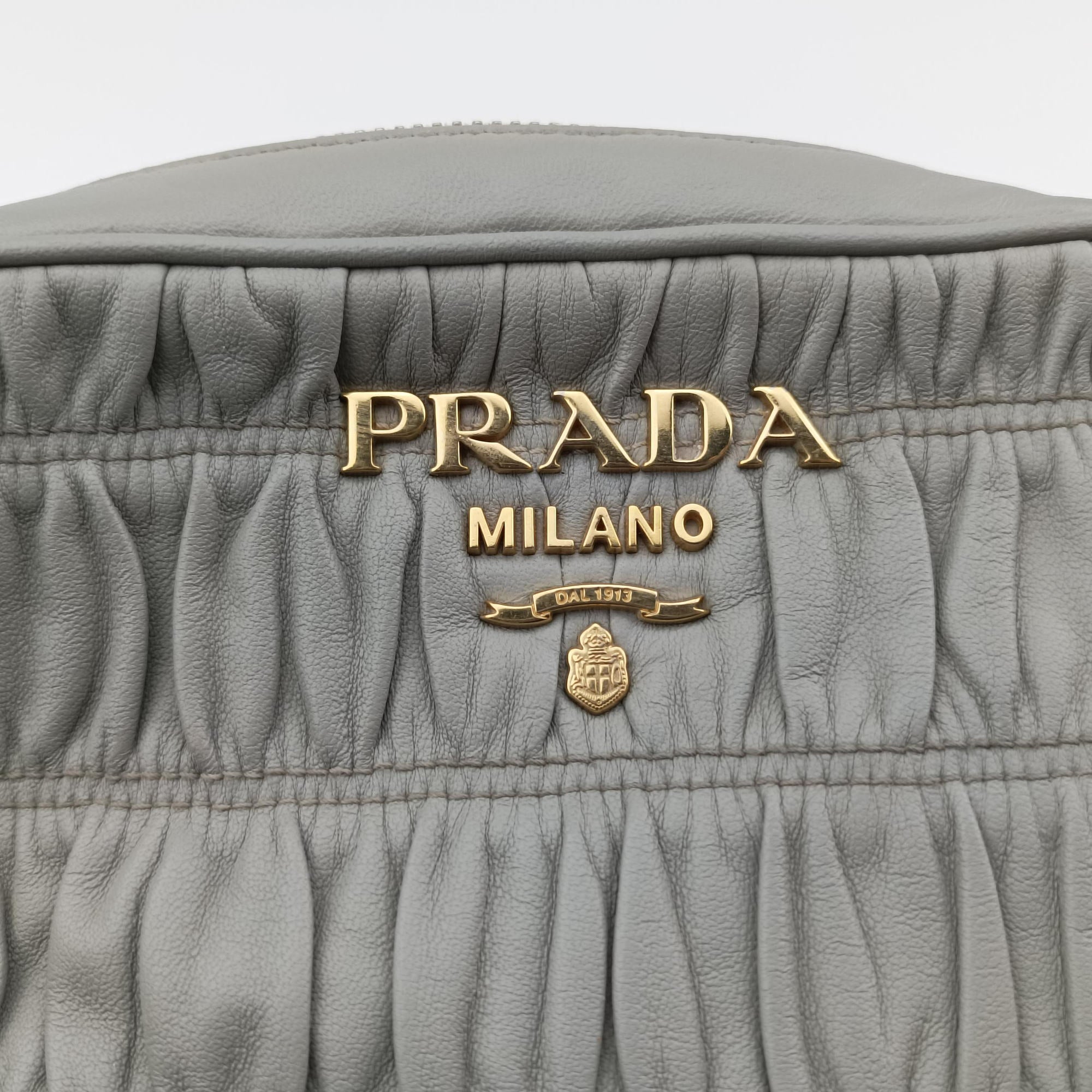 Secondhand Prada Gaufre Grey Nappa Leather 1BH112 shoulderbag | stylenewstar