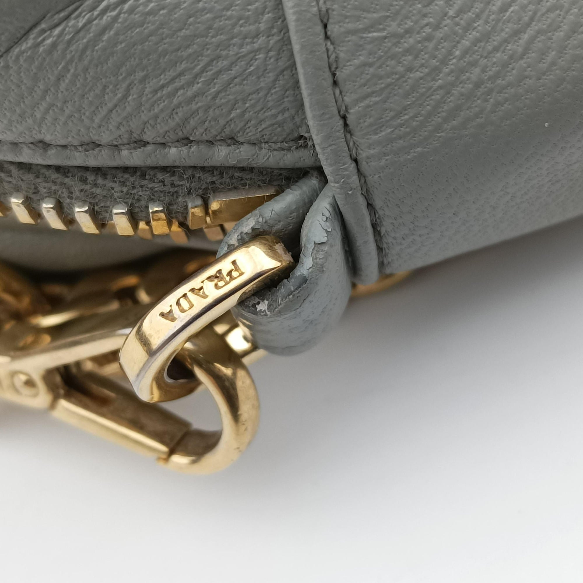 Secondhand Prada Gaufre Grey Nappa Leather 1BH112 shoulderbag | stylenewstar