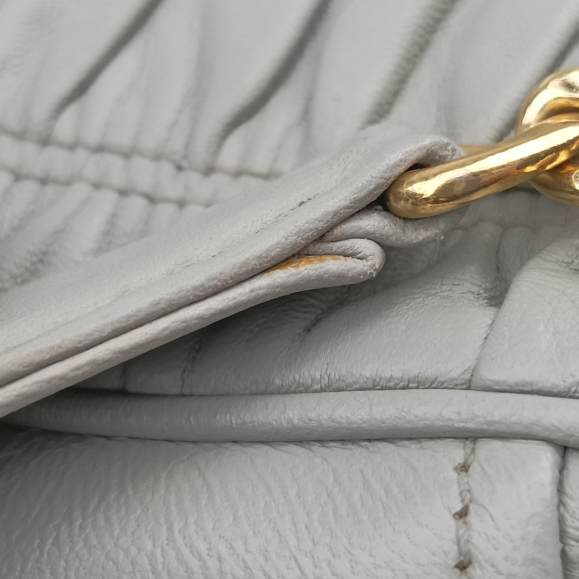 Secondhand Prada Gaufre Grey Nappa Leather 1BH112 shoulderbag | stylenewstar